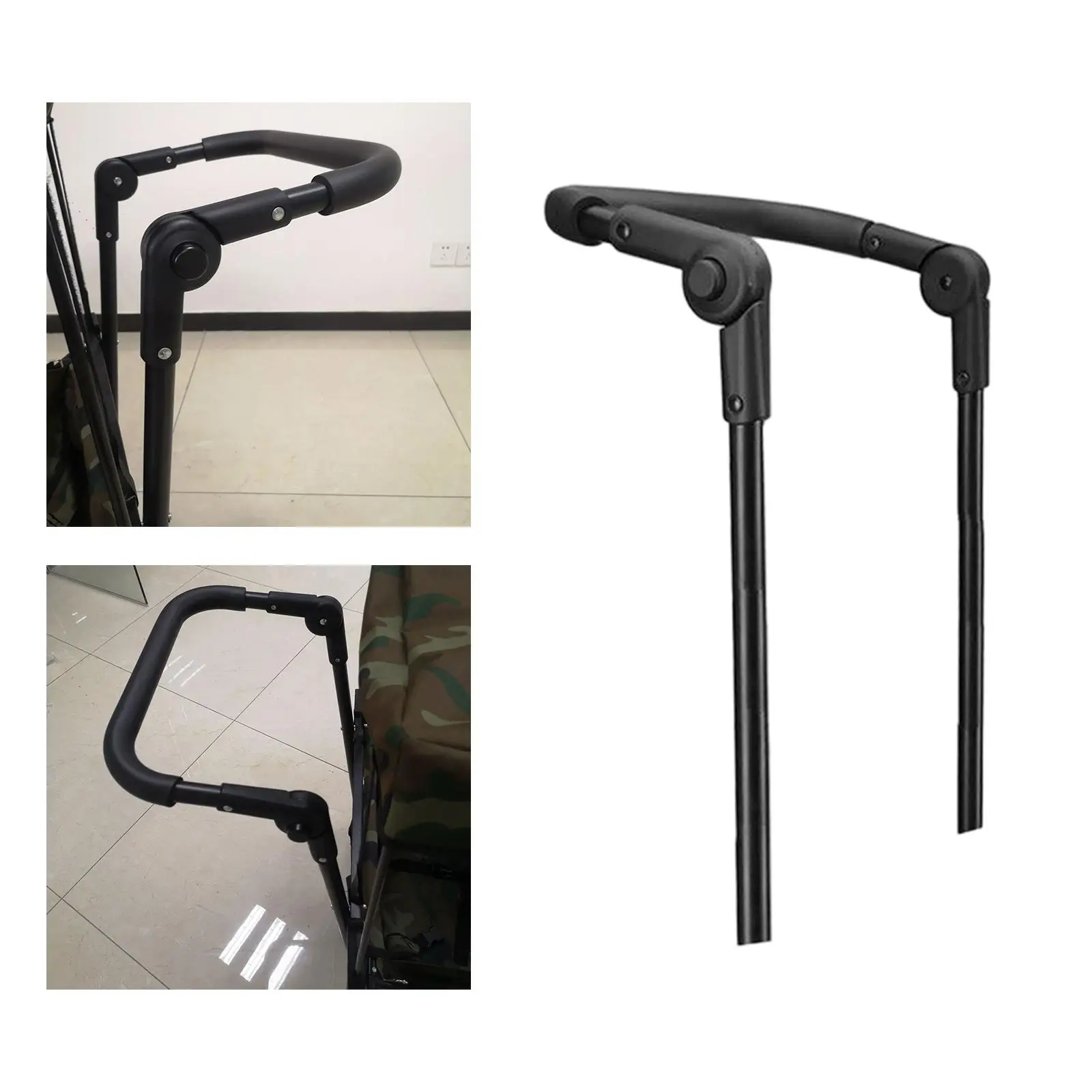 Folding Push Handle Attachment Adjustable Utility Holder for