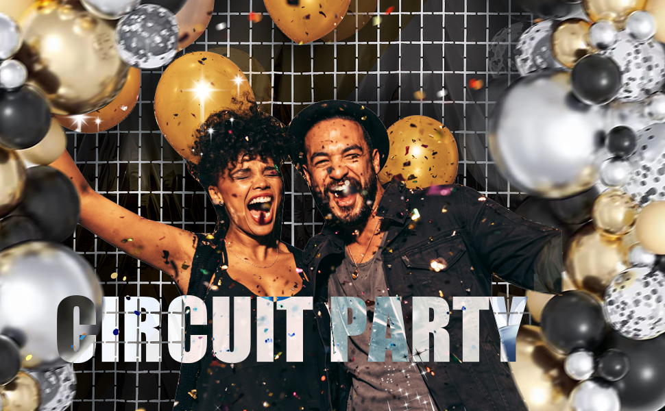 Description Picture 3 of item2PCS Shimmer Wall Backdrop, Square Backdrop Curtain, Black Streamer Backdrop for Party Decorations Black Gold Rose Gold Silver