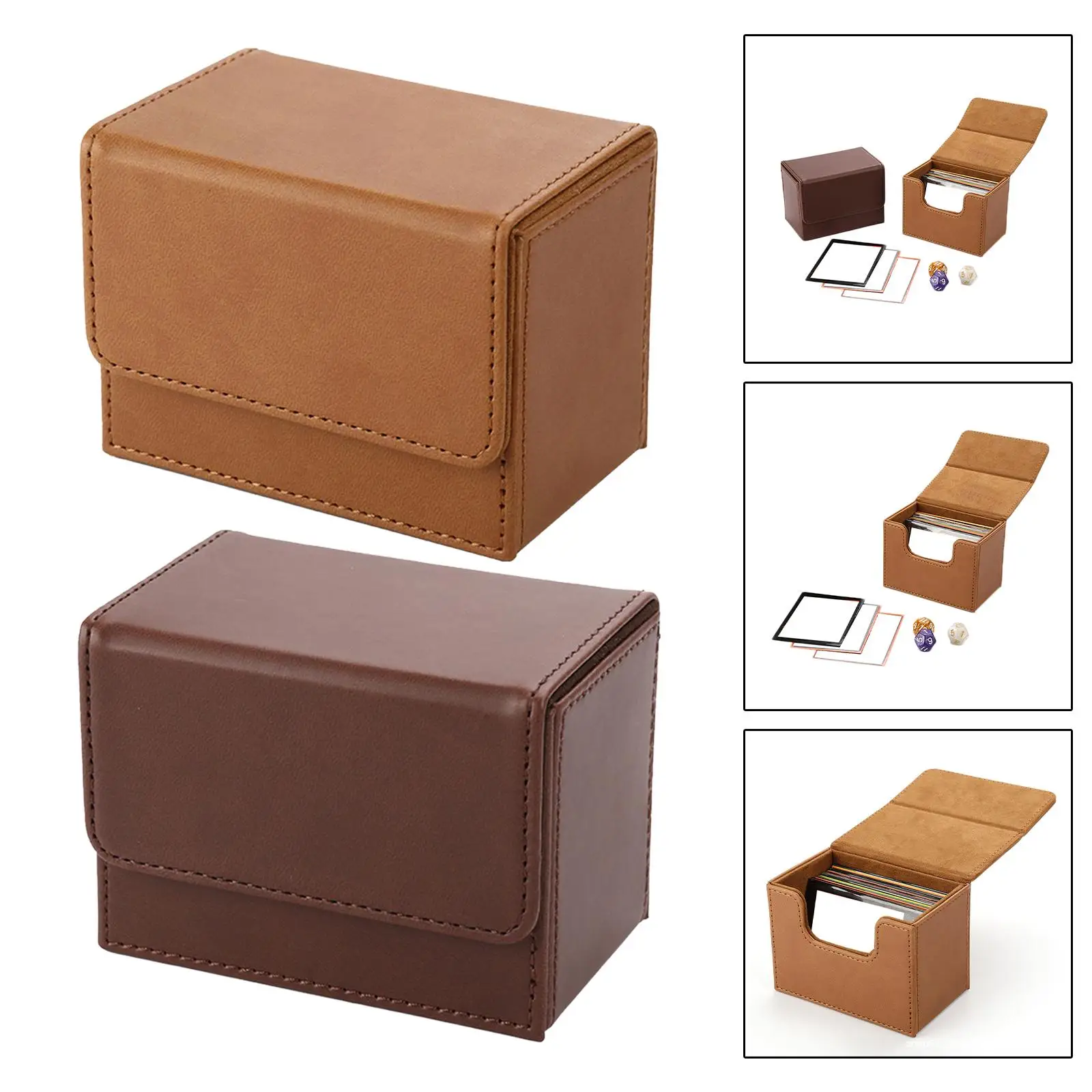 Card Game Deck Storage Box PU leather Card Gaming Accessories Organizer Trading Card Deck Box for Sport Card