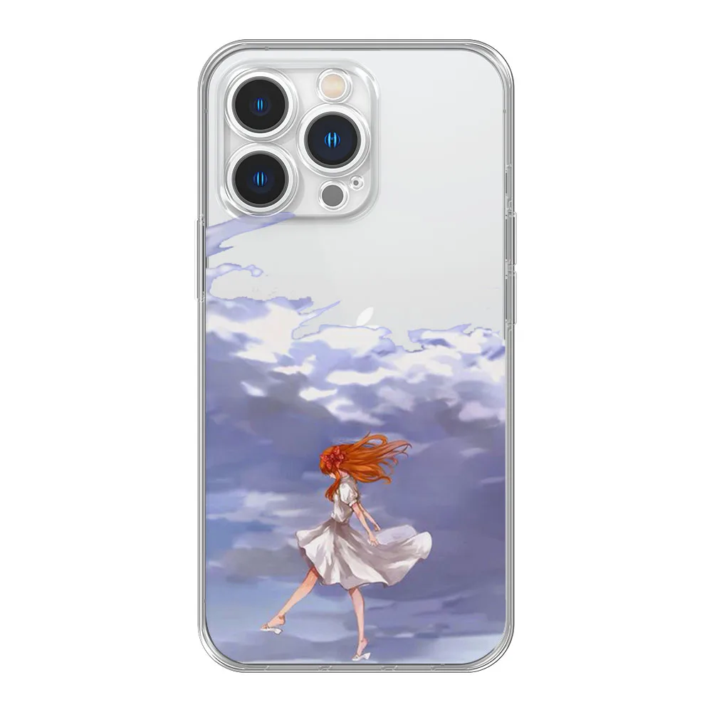 Cartoon Scenery Girl Phone Case For iPhone 13 12 11 Pro Max Mini XS X XR SE 7 8 6 6S Plus Soft Cover
