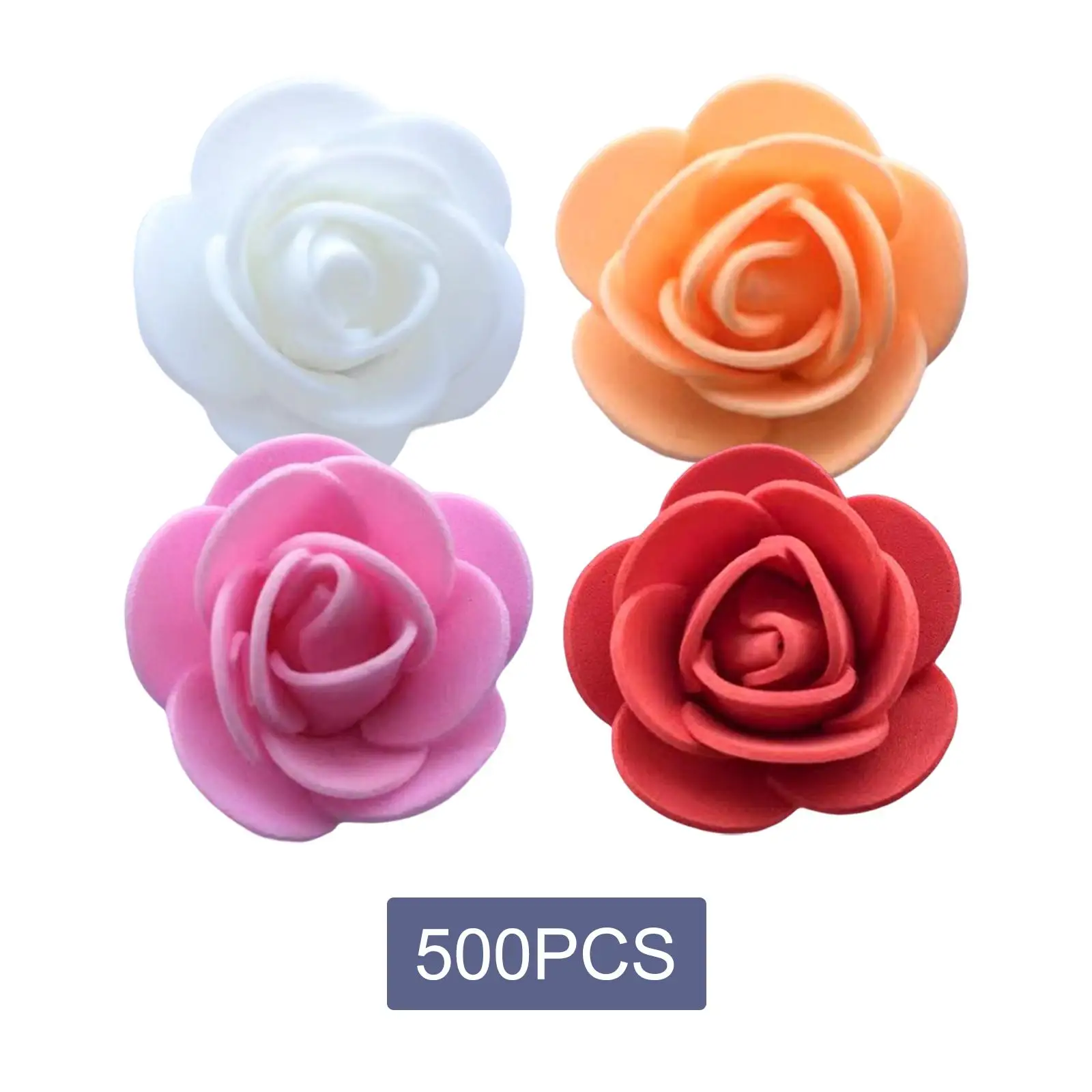 500 Pieces Mini Artificial Rose Heads Stemless Flower Heads Flower Arrangement for DIY Crafts Table Party Cake Home Decoration