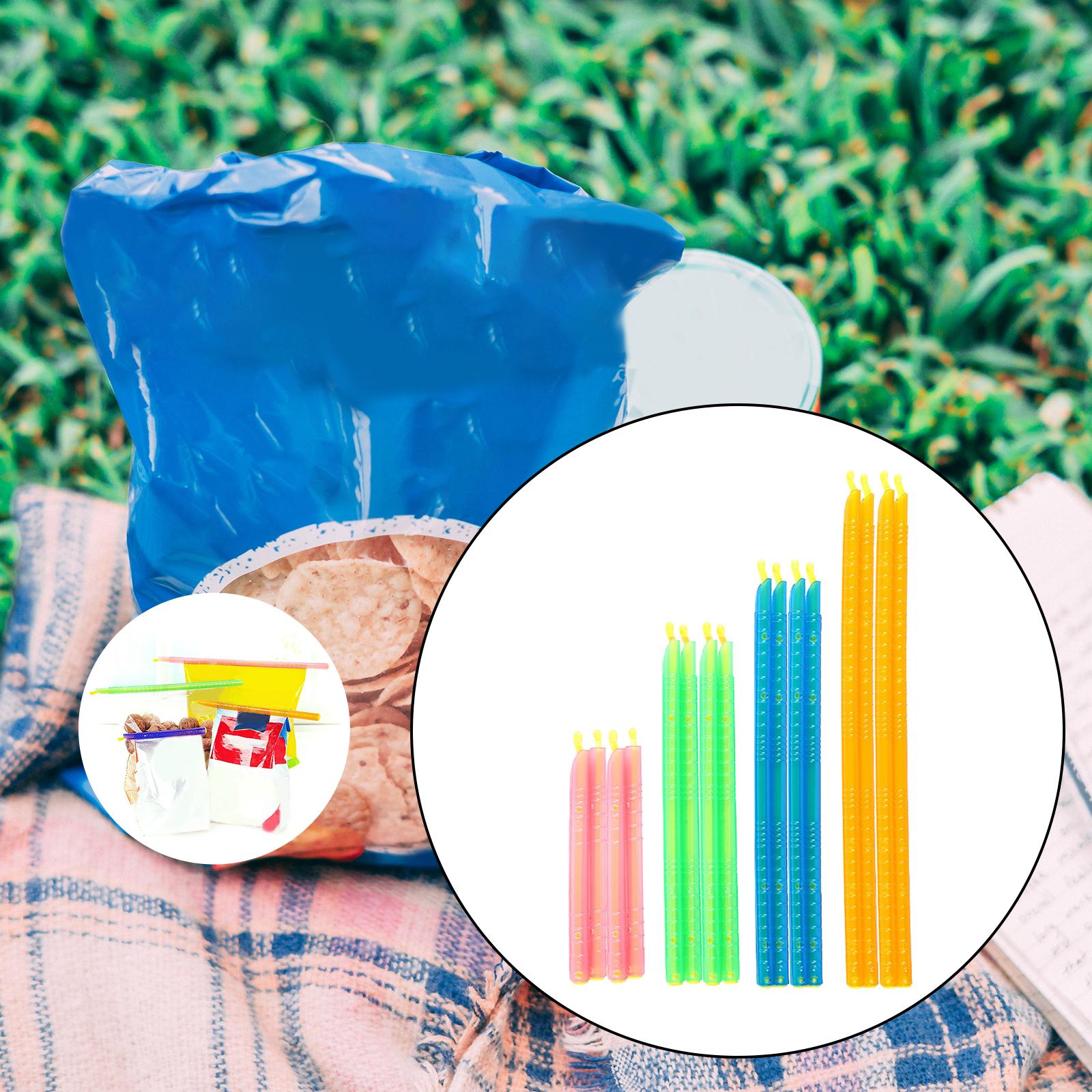 16 Pieces 4-Color Bag Clips for Food Storage Fridge Freezer Sealing for Chip Snacks Home Kitchen Pink, Green, Blue and Orange
