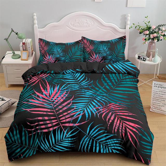 Palm Leaf Print Duvet Cover Set 400tc Cotton Sateen Fresh Tropical