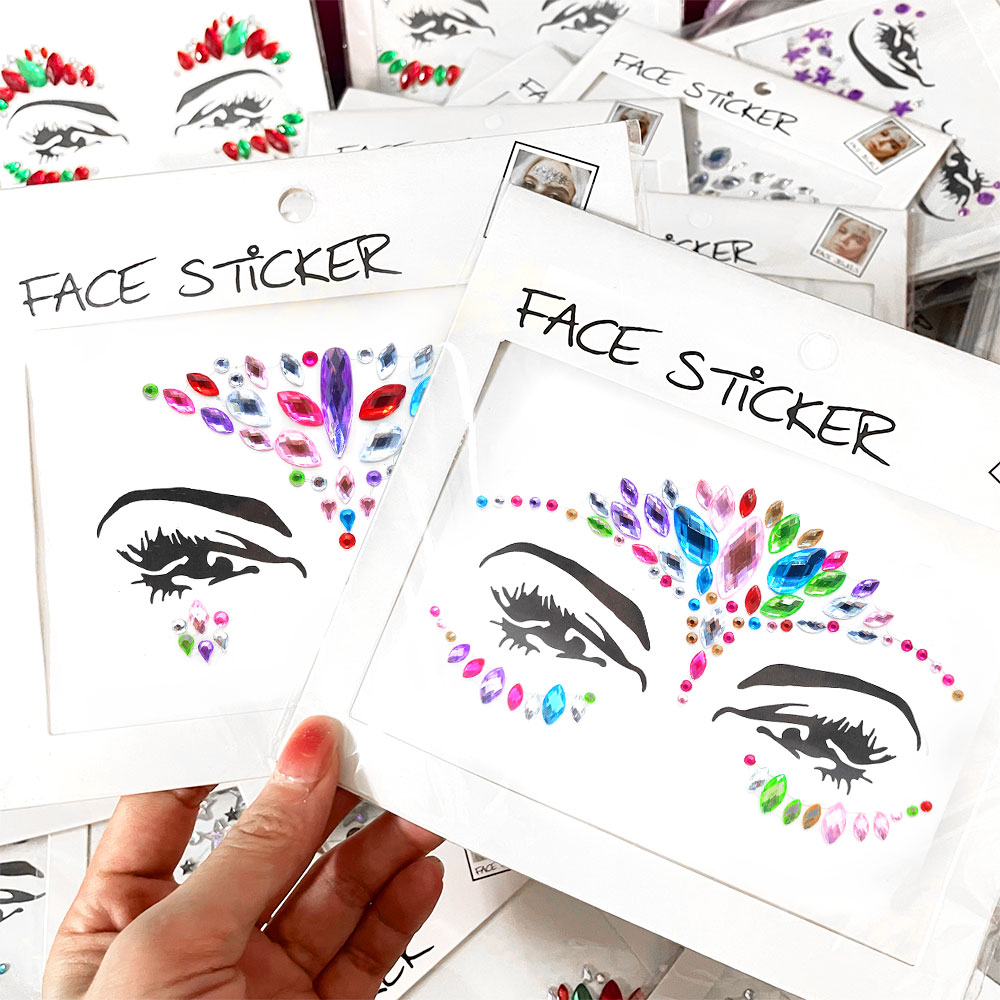 Best of 3D Sexy Face Tattoo Stickers For Kids Party Masquerade Party Acrylic Glitter Rhinestone Temporary Tattoo Female Face Jewelry DIY Reviews & Tips