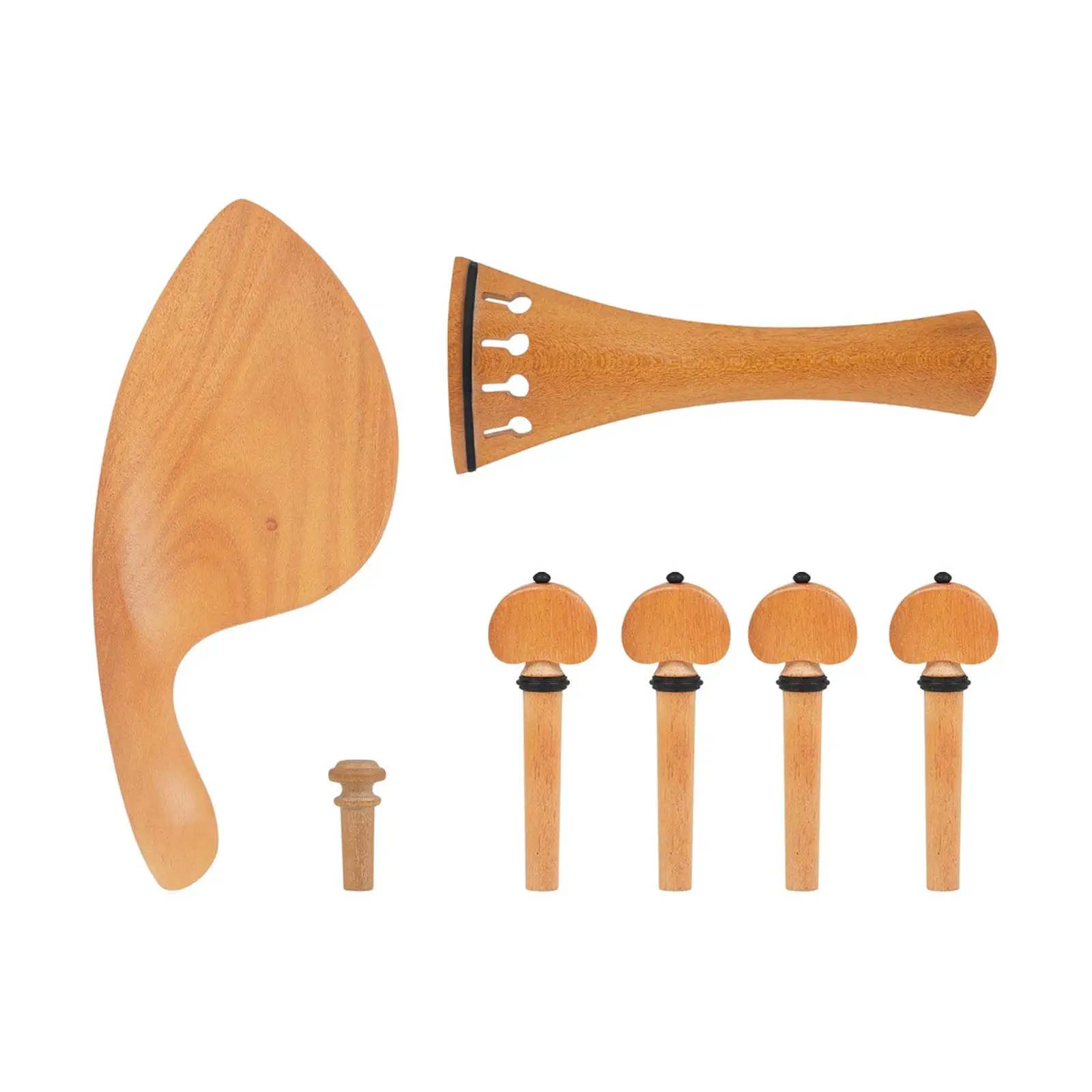 Violin Accessories Parts Set Tuning Pegs Endpin Violin Tailpiece Stable Characteristics Fittings Set Hand Carved for Music Lover