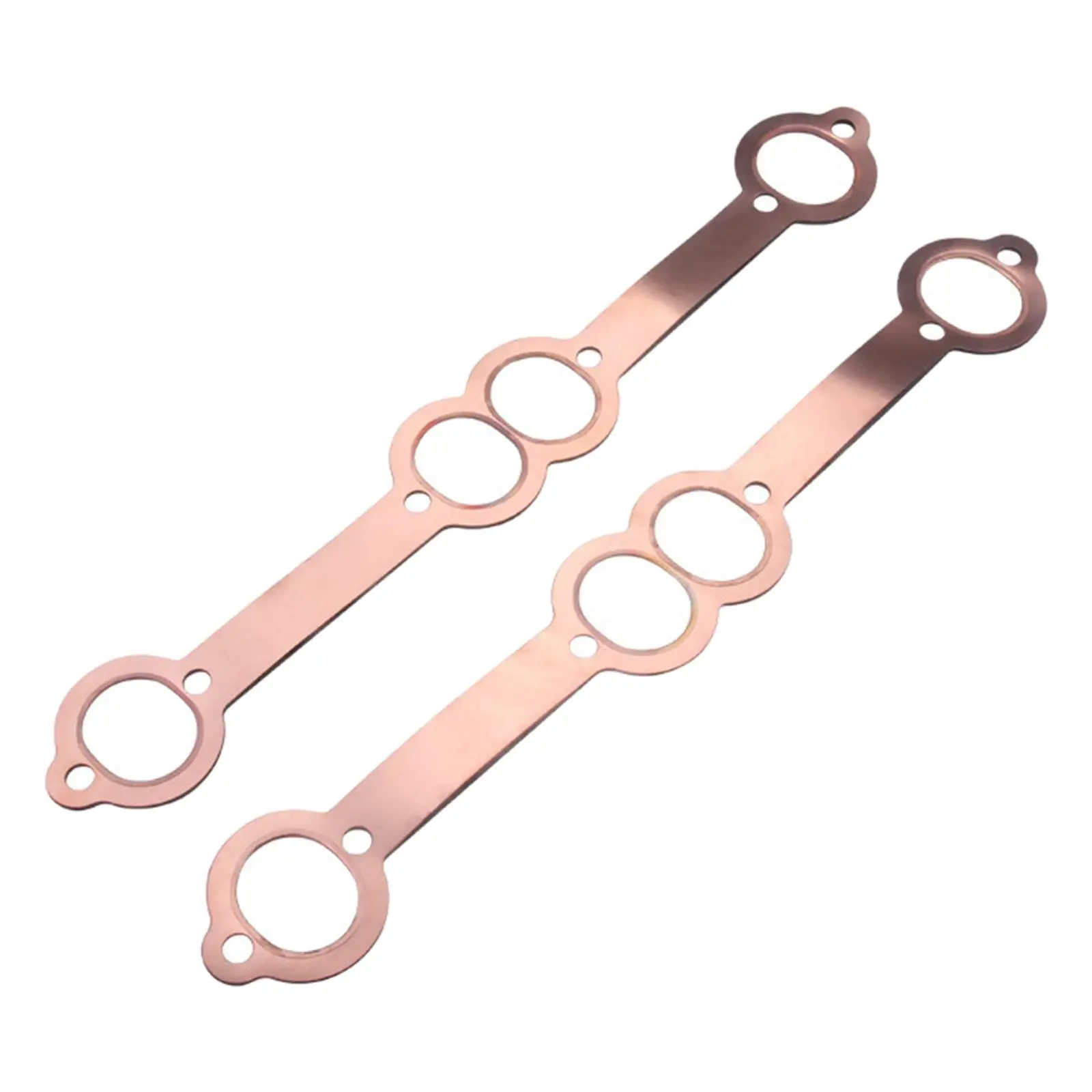 2 Pieces Car Oval Port Sbc Copper Header Exhaust Gaskets, Reusable for