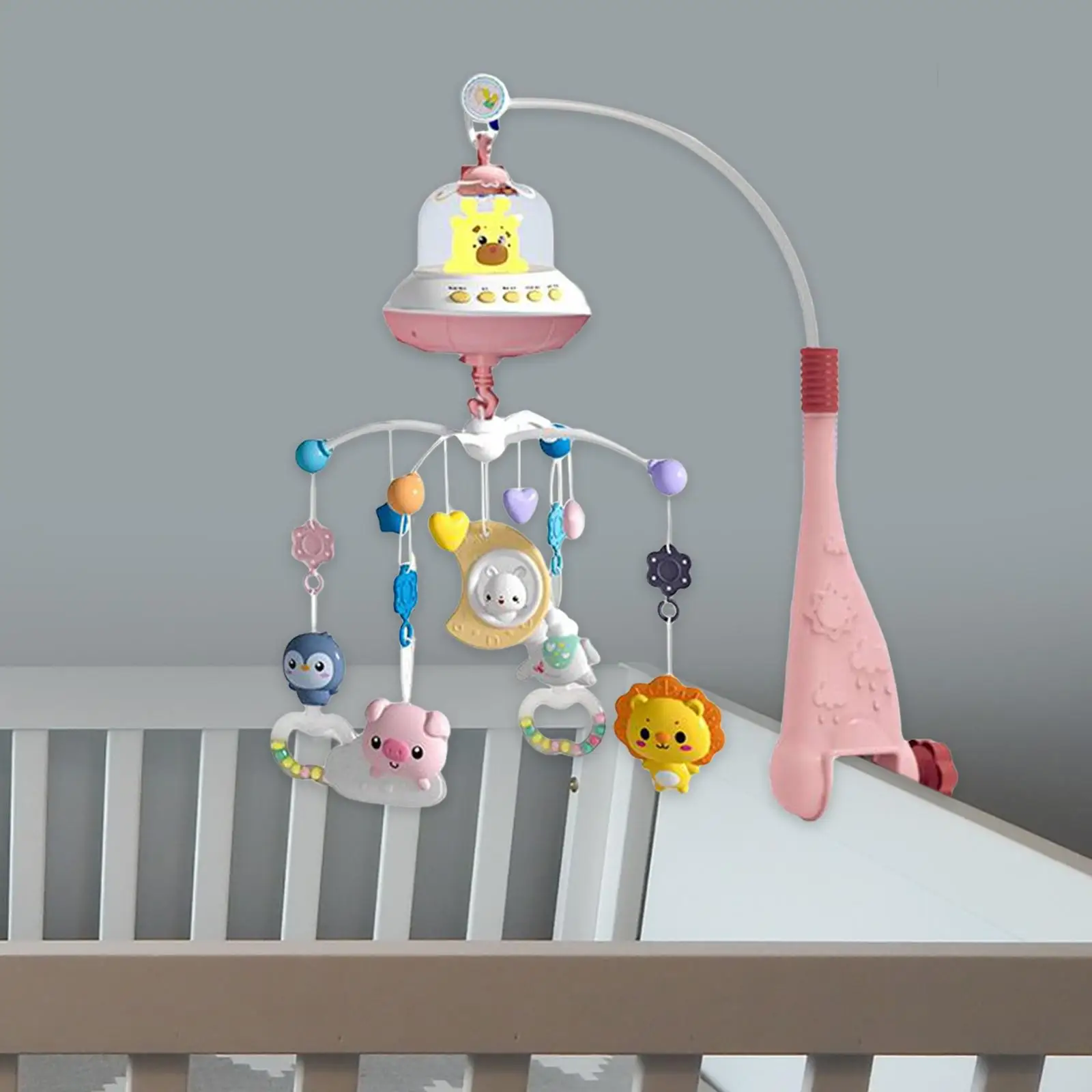 Baby Crib Mobile Timer Setting Music Box Rattle Sound Montessori for Newborn