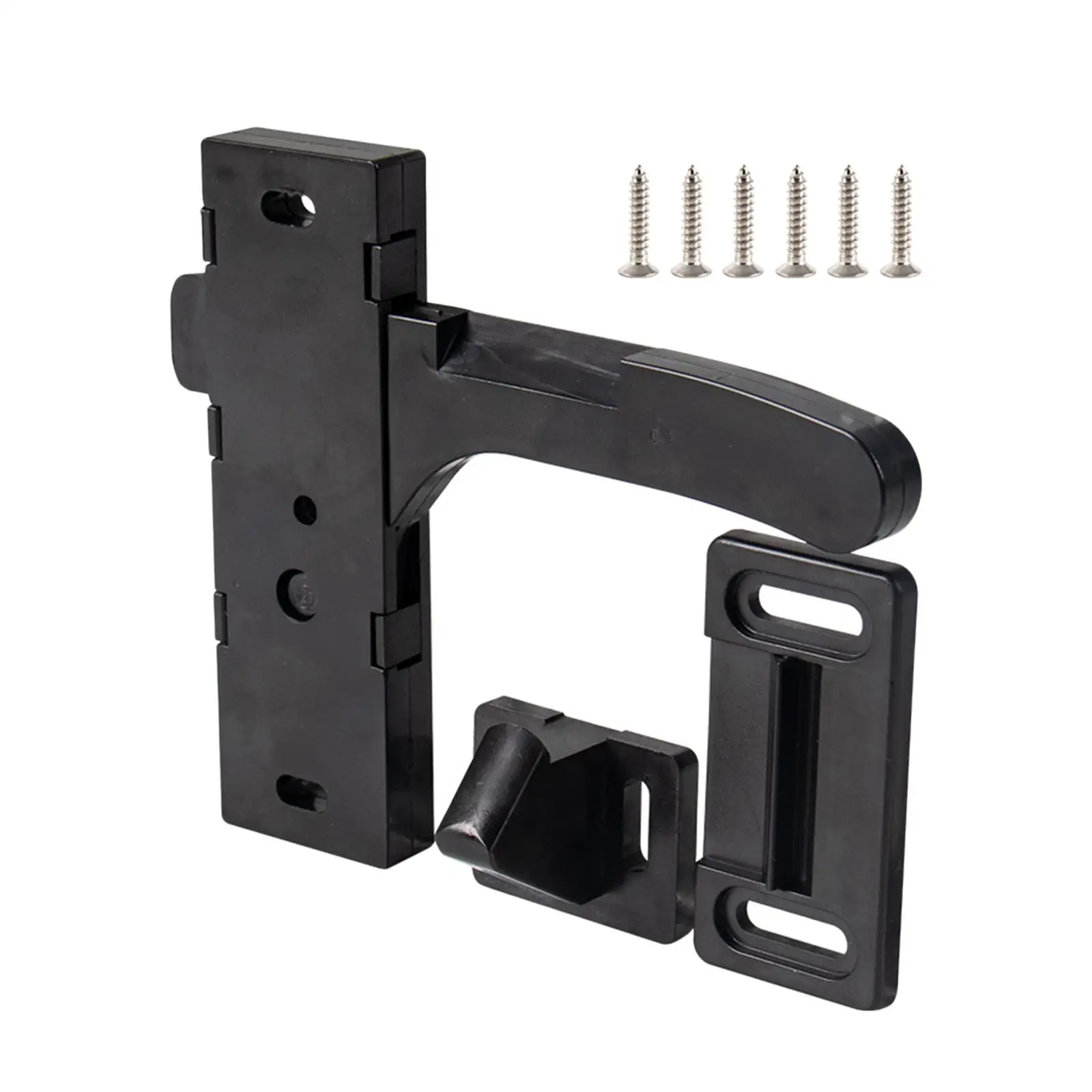 RV Screen Door Latch Replacement Black Attachment Accessories Right Hand Handle Kit for Travel Trailer Motorhome RV Caravan