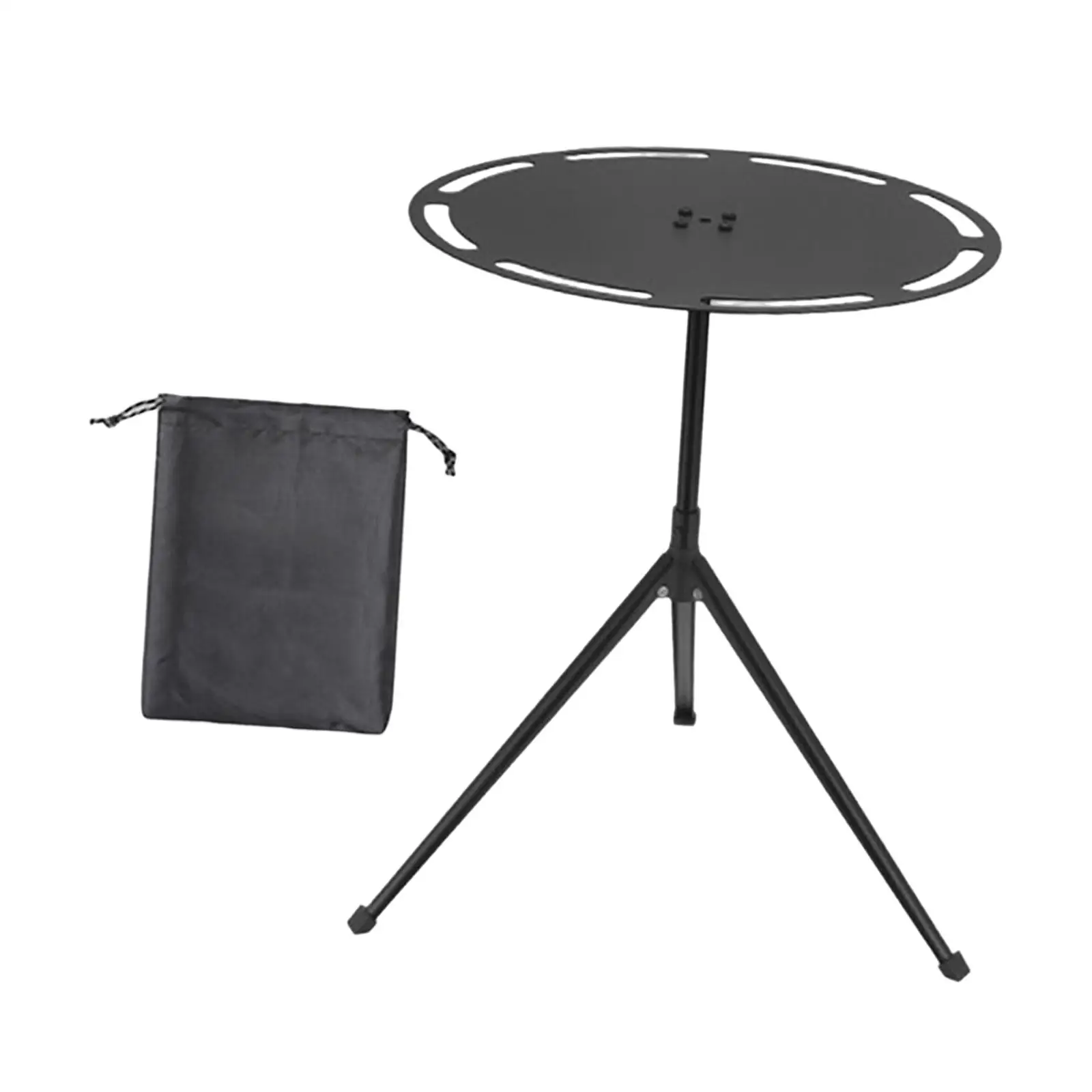 Camping Table Round Compact Height Adjustable Furniture with Carry Bag Folding Table for Outdoor Travel BBQ Fishing Mountaintop