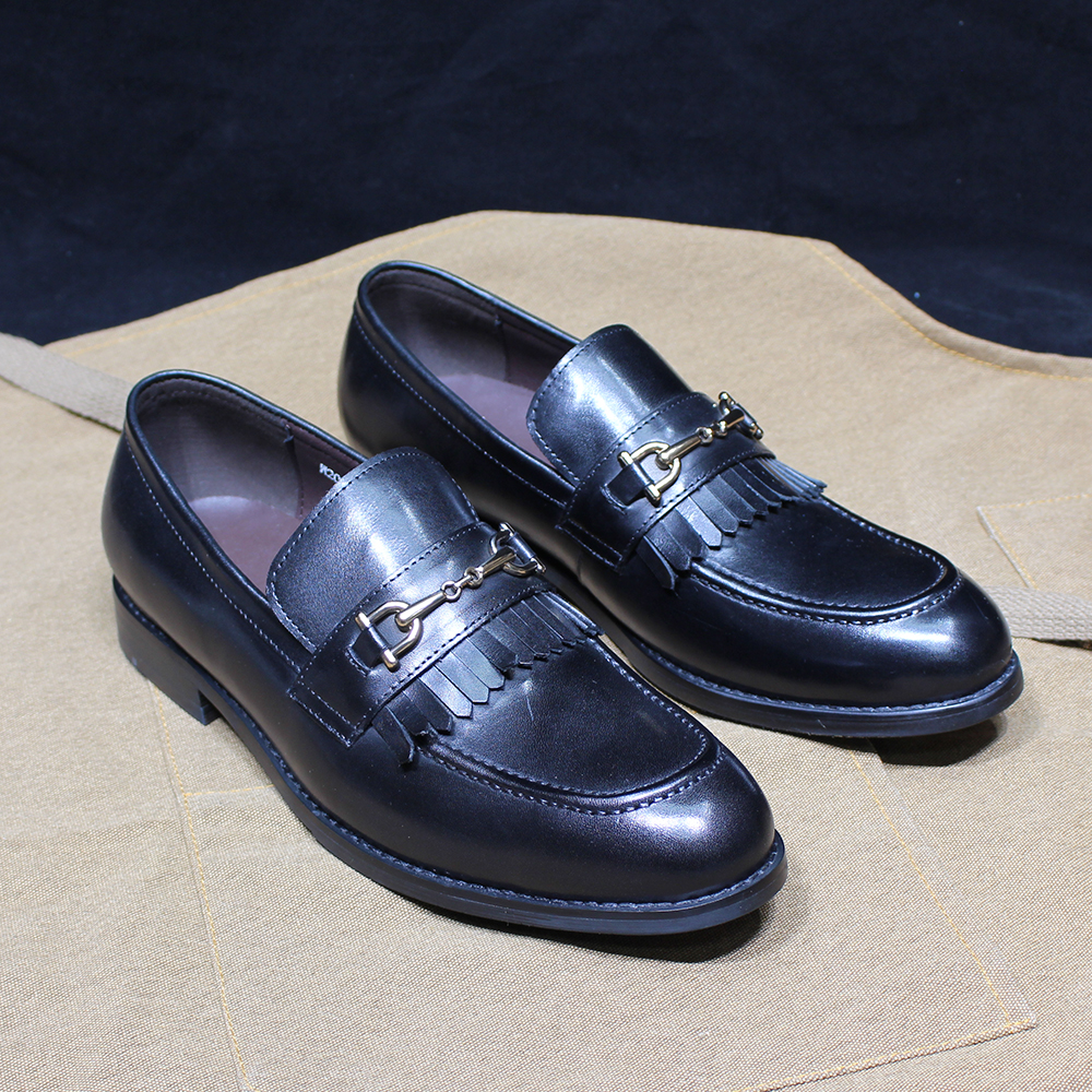 Klassische Herren-Loafer aus echtem Leder mit Quaste, für Hochzeit, Party, Kleid, Schuhe, Metallknopf-Detail, Büro, Freizeitkleidung – Detail 9