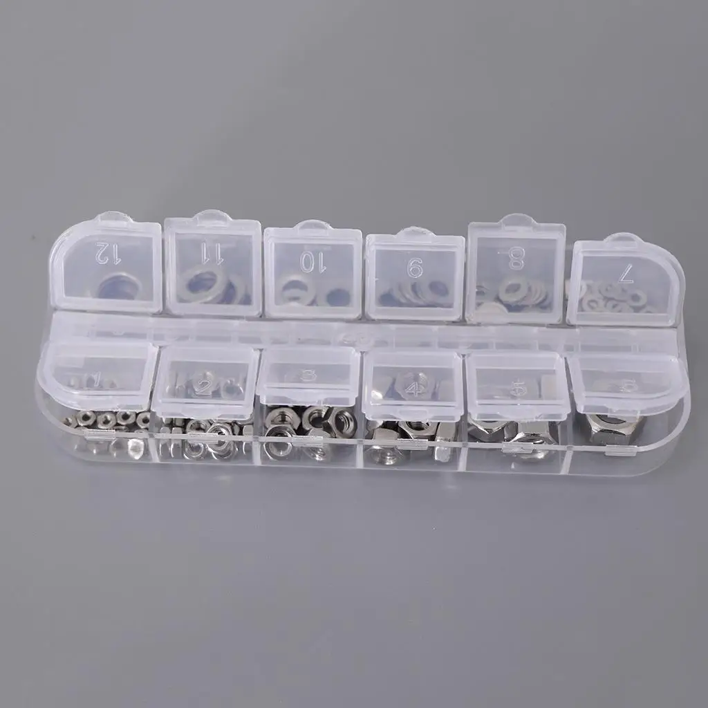 [137-PCS]M2-M8 Flat Washer and Hex Nuts Assortment Flat Gasket Hex Nuts Made