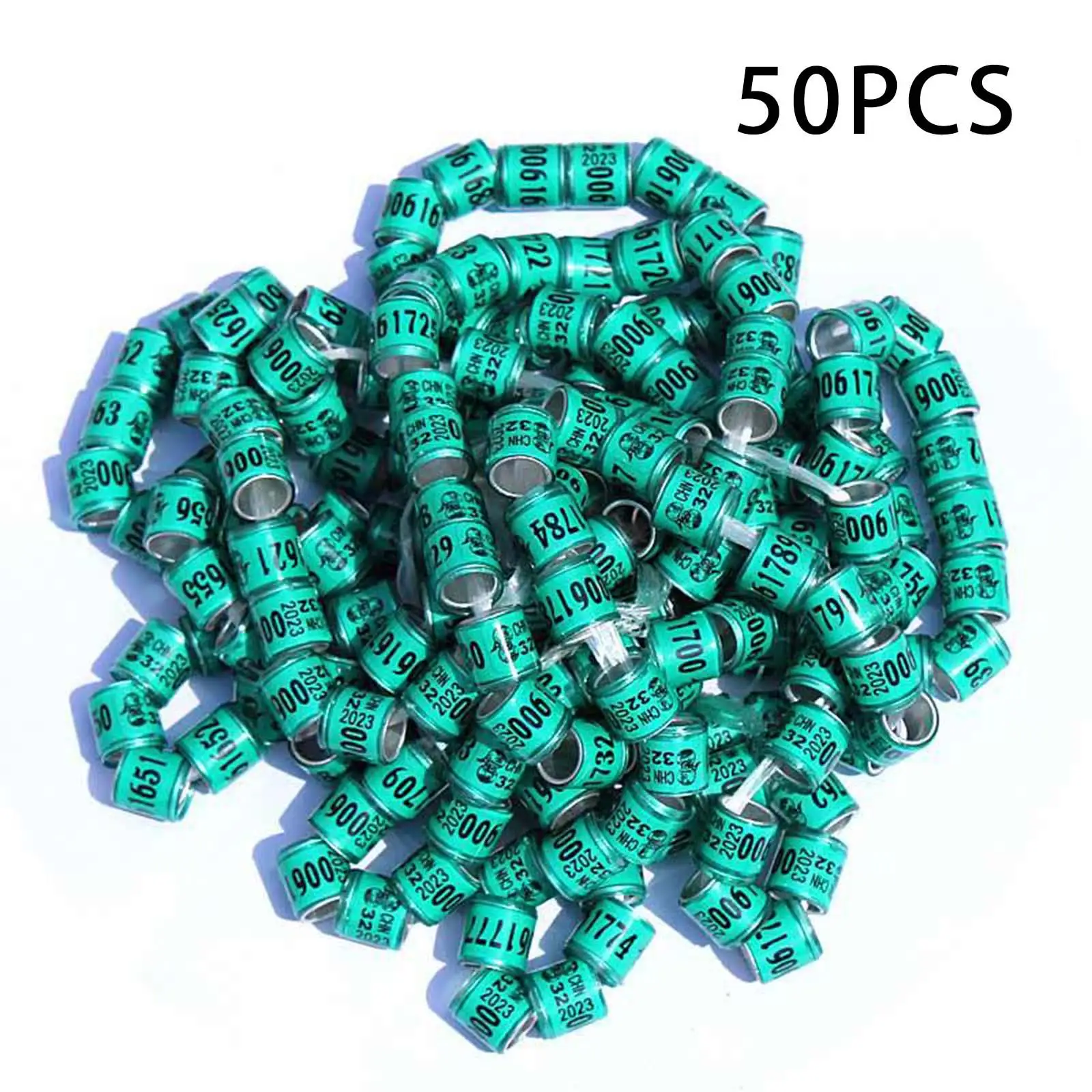 50pcs 2023 Racing Pigeon Leg Rings Numbered Dove Foot Bands for Bantam Finch