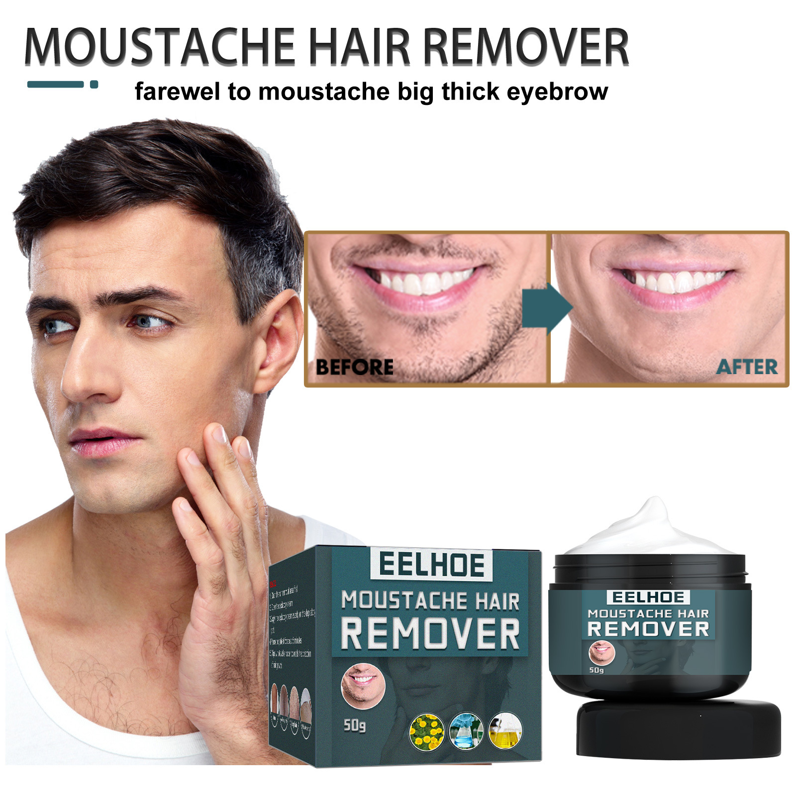 Best of Hot Sale 50g Beard Removal Cream Painless Fast-acting Mustache Supplies Men Use Facial Hair Beard Remover For Male Chest Remover Reviews & Tips