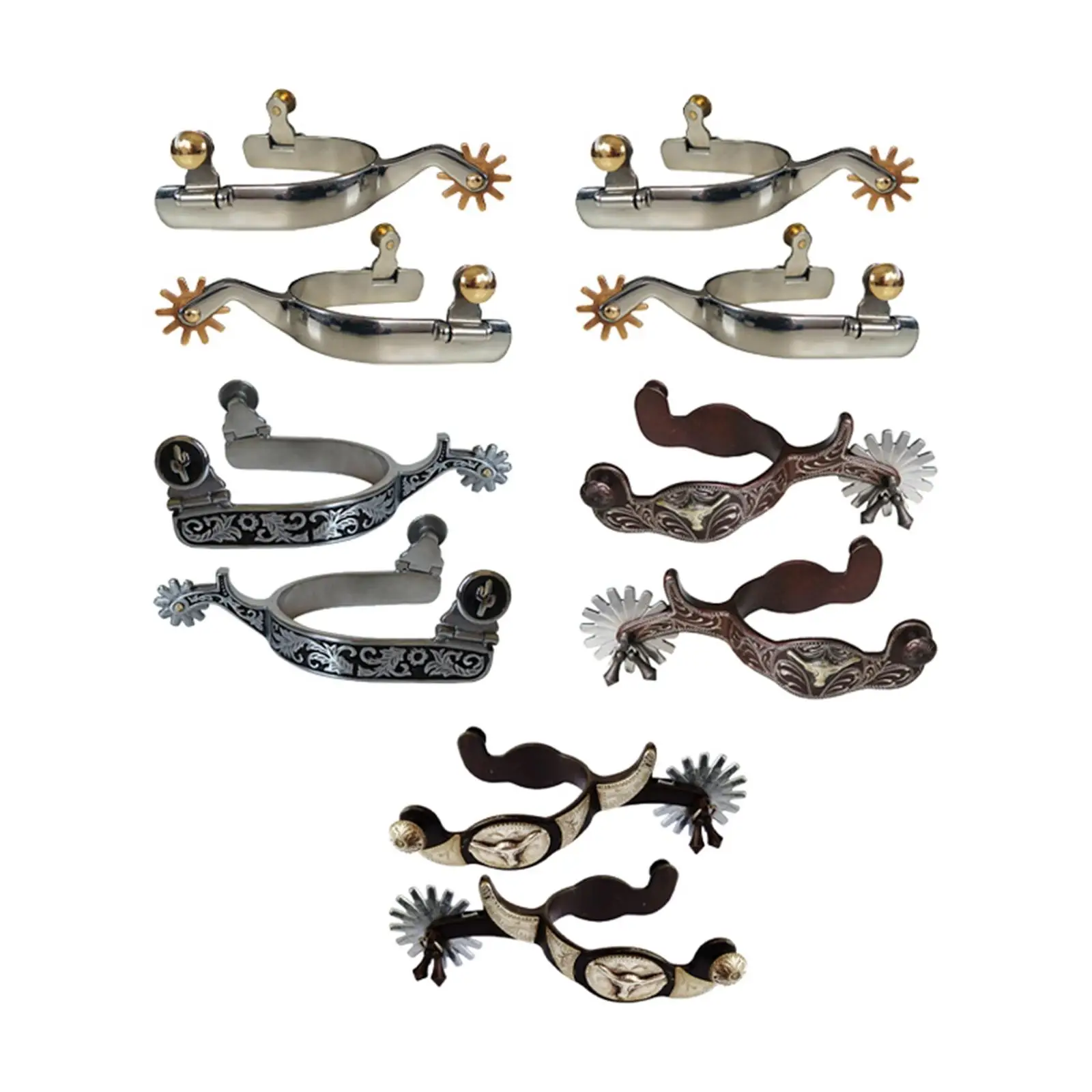2Pcs Horse Antique Western Style Spur for Competition Equipments