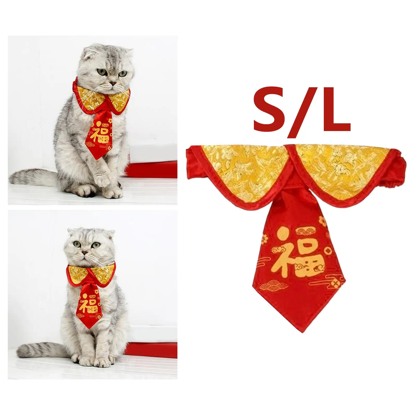 Adorable Pet Cloak Shawl Bow Tie Costume Adjustable Chinese Tang Suit Party Pet Accessories