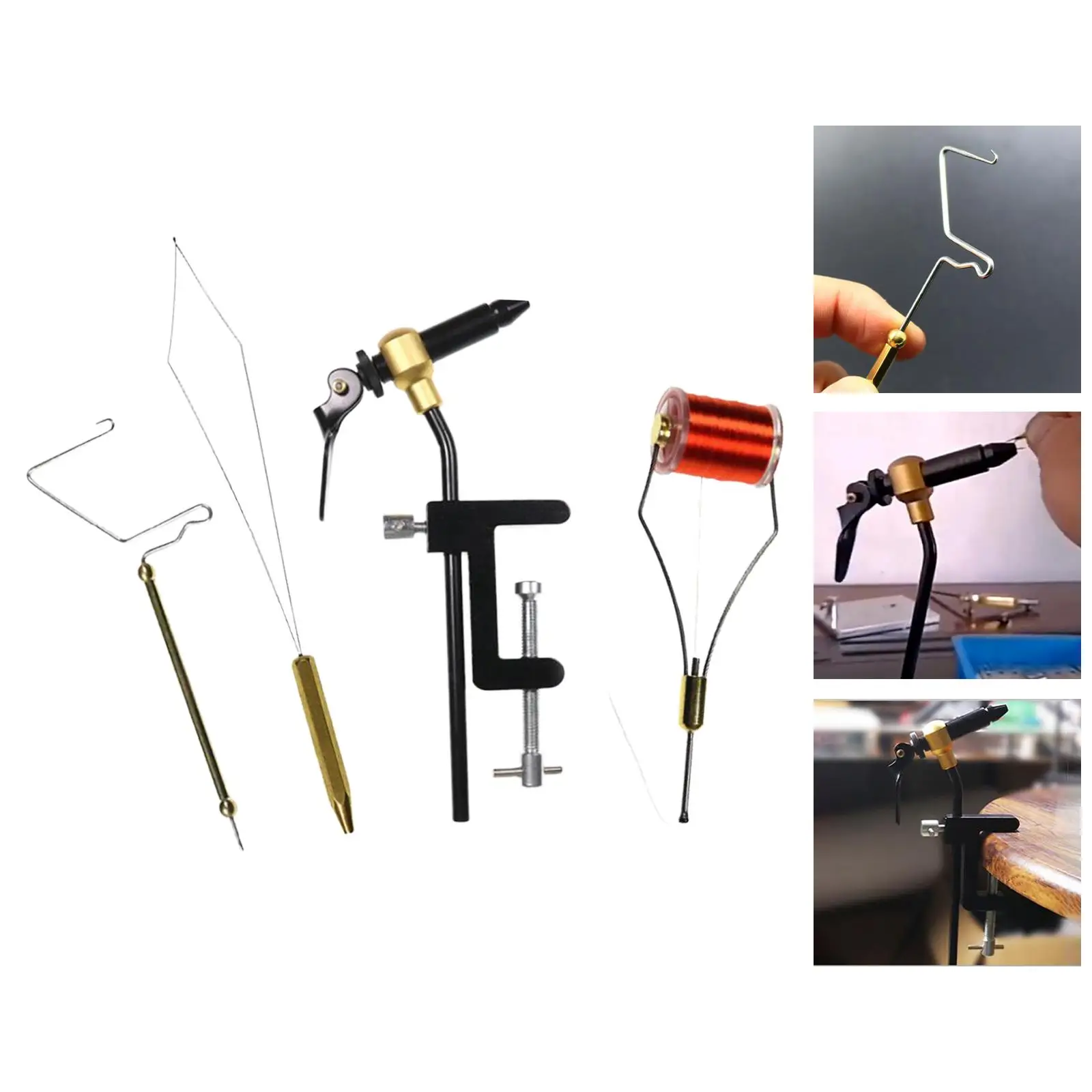 4 Pieces Fly Tying Tools Kit Fly Tying Vise Fishing Tool Whip Finisher