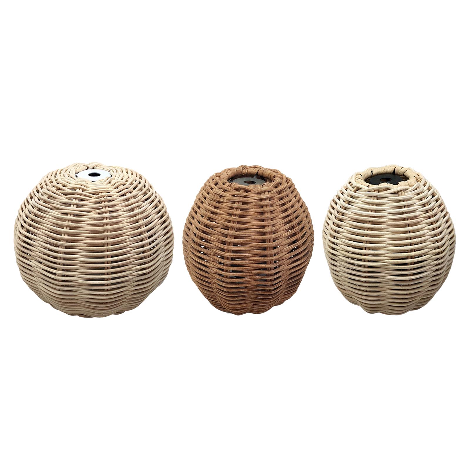 Rattan Lampshade, Bamboo Lamp Shade, Lighting Cover Desk Lamp Base Light Fixture for Living Room Desktop Home Bedside Decor