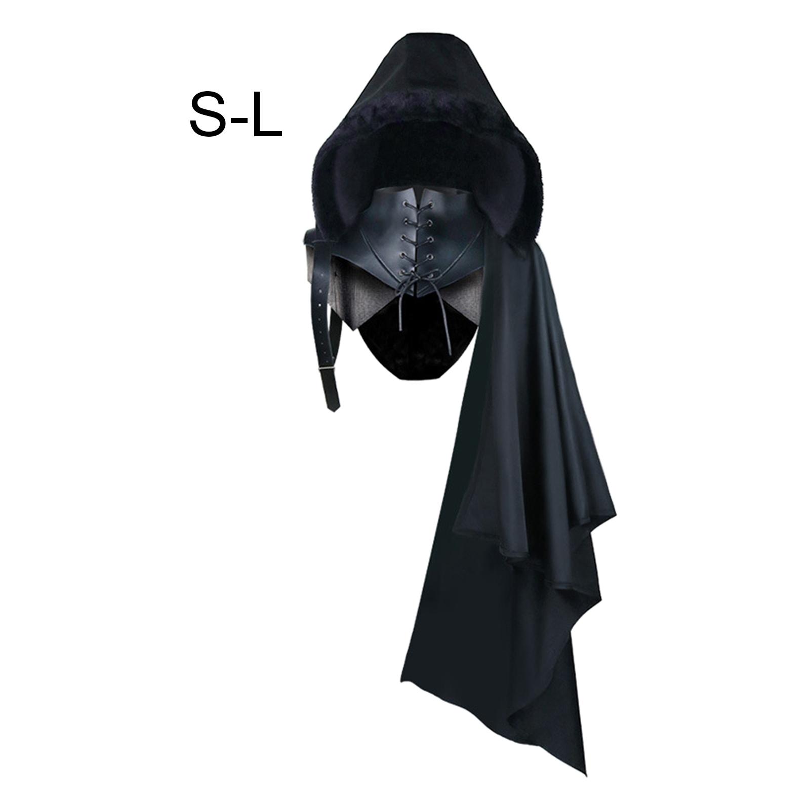 Black Cape Cloak Halloween Garment Christmas Adult Hooded Cape