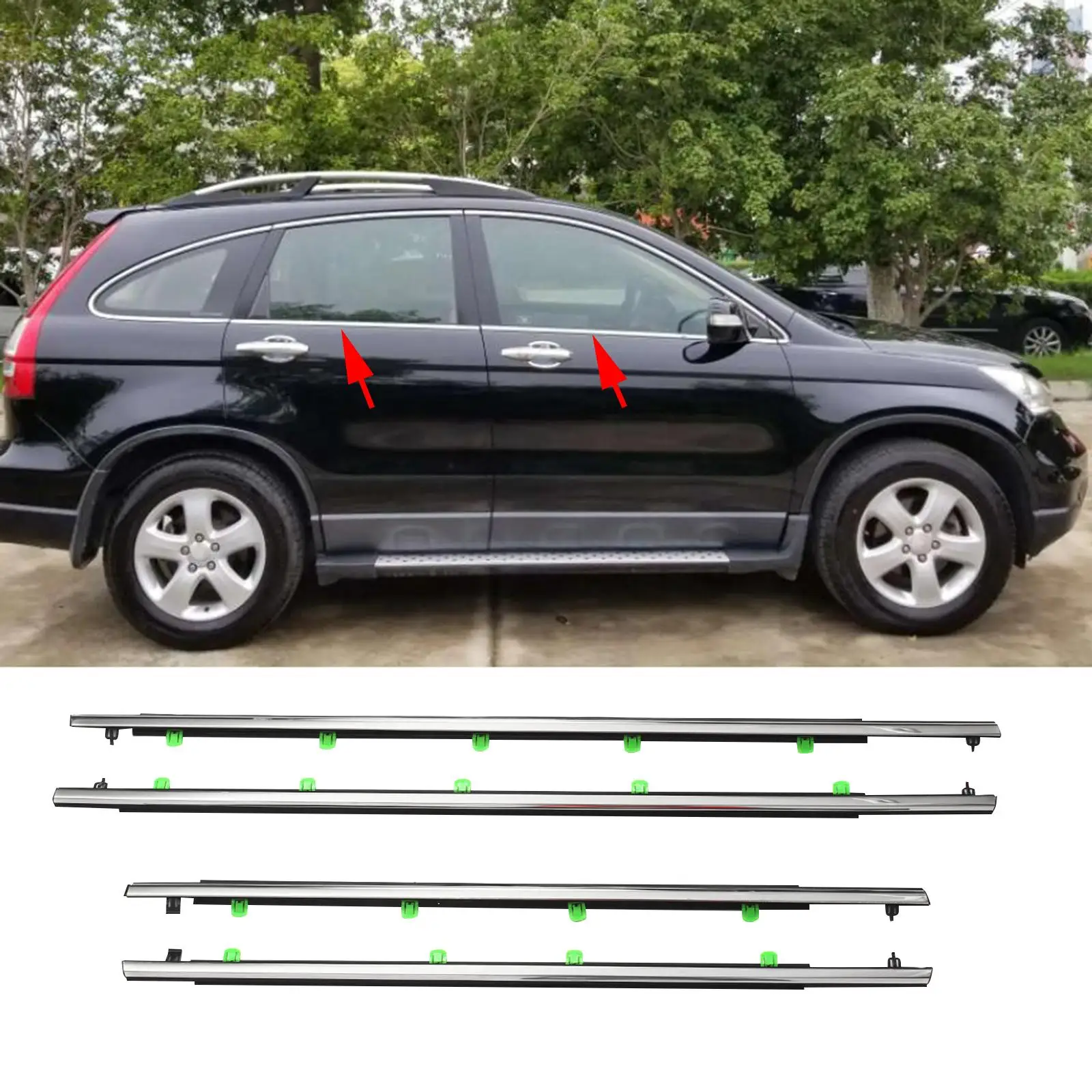 4x Window Seal Belt Parts Durable Accessories for Honda Cr-V 2007-2011