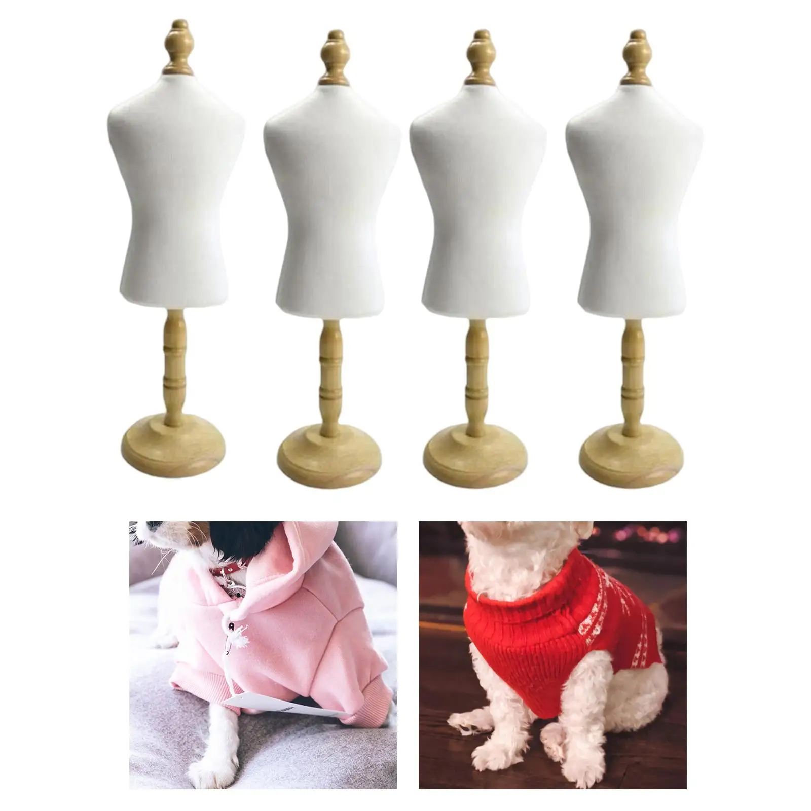 4Pieces  Pet  Dress  Pet Clothes  Rack Holder Jewelry Display Stand