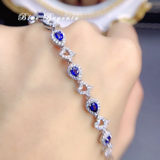 Sapphire Bracelet ,Turkish Sapphire Bracelet, 925 Sterling outlet Silver Turkish Handmade Sapphire Topaz Women Bracelet S4-21