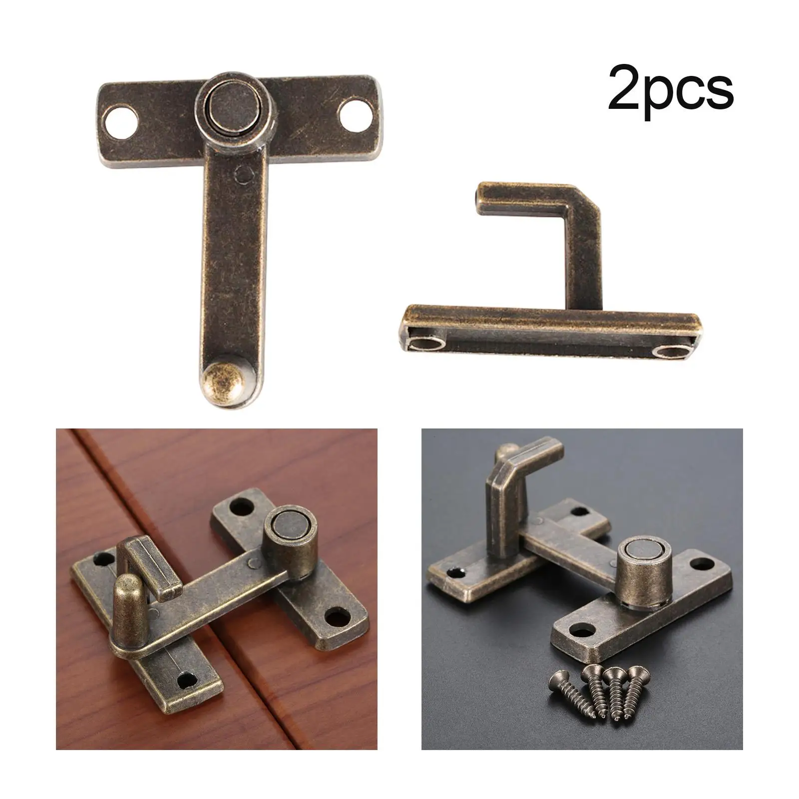 Metal Barn Sliding Door Lock, Retro Buckle Lock, Hardware for Closet