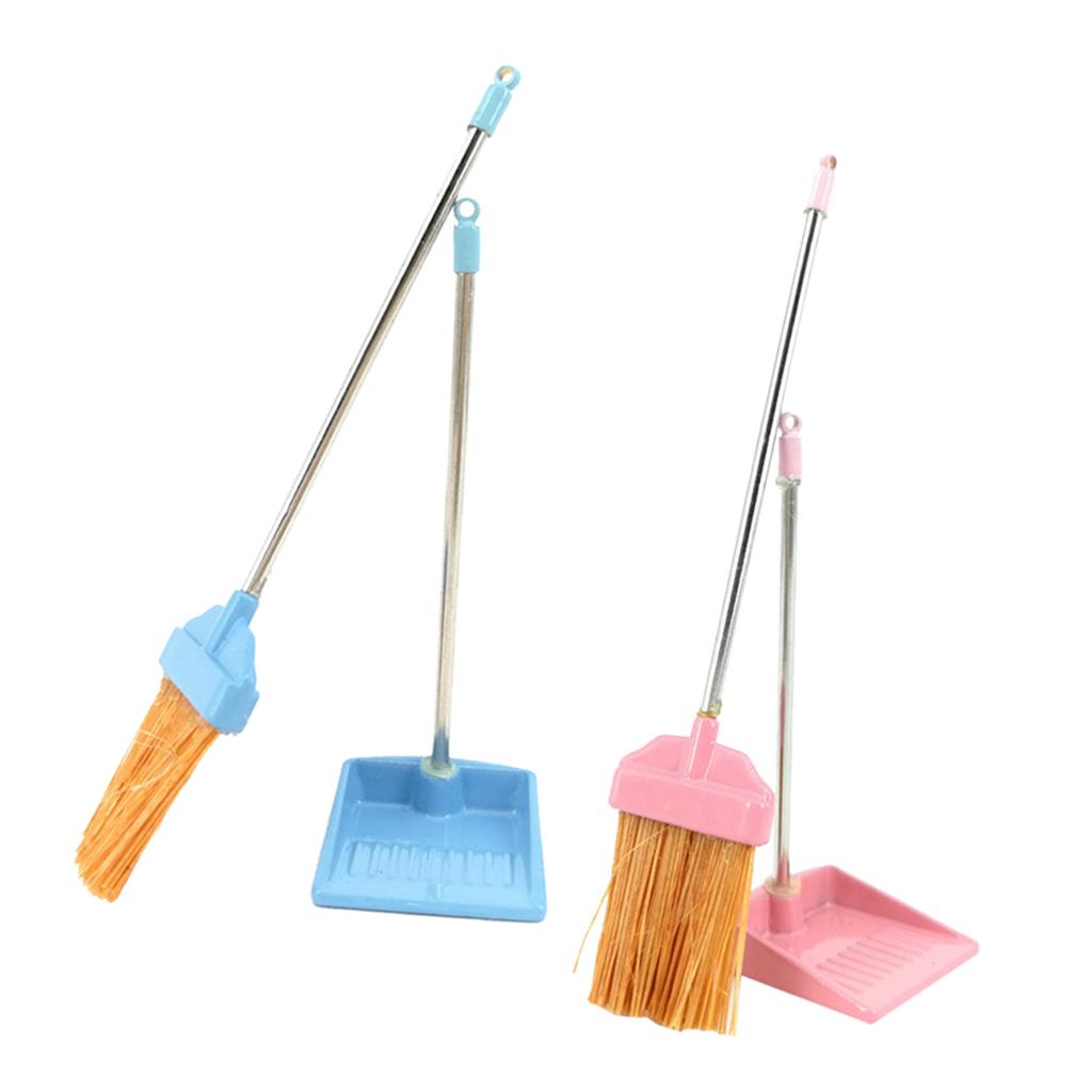 1/12 Mini Broom Dustpan Set Dollhouse Furniture Decorative Accs