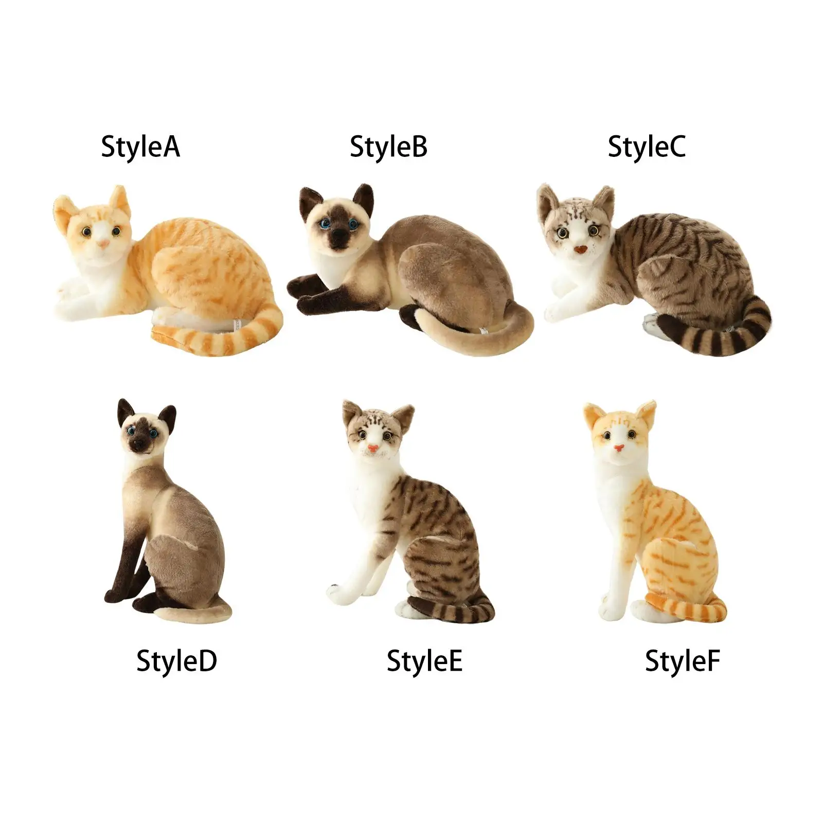 Simulation Siamese cats animal plush padding as a birthday gift