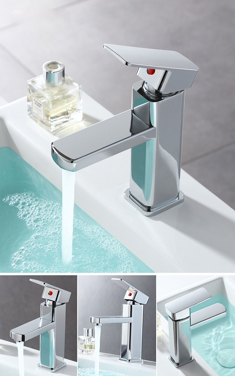 Title 4, Bathroom Sink Hot & Cold Mixer Faucet Basin Fau...