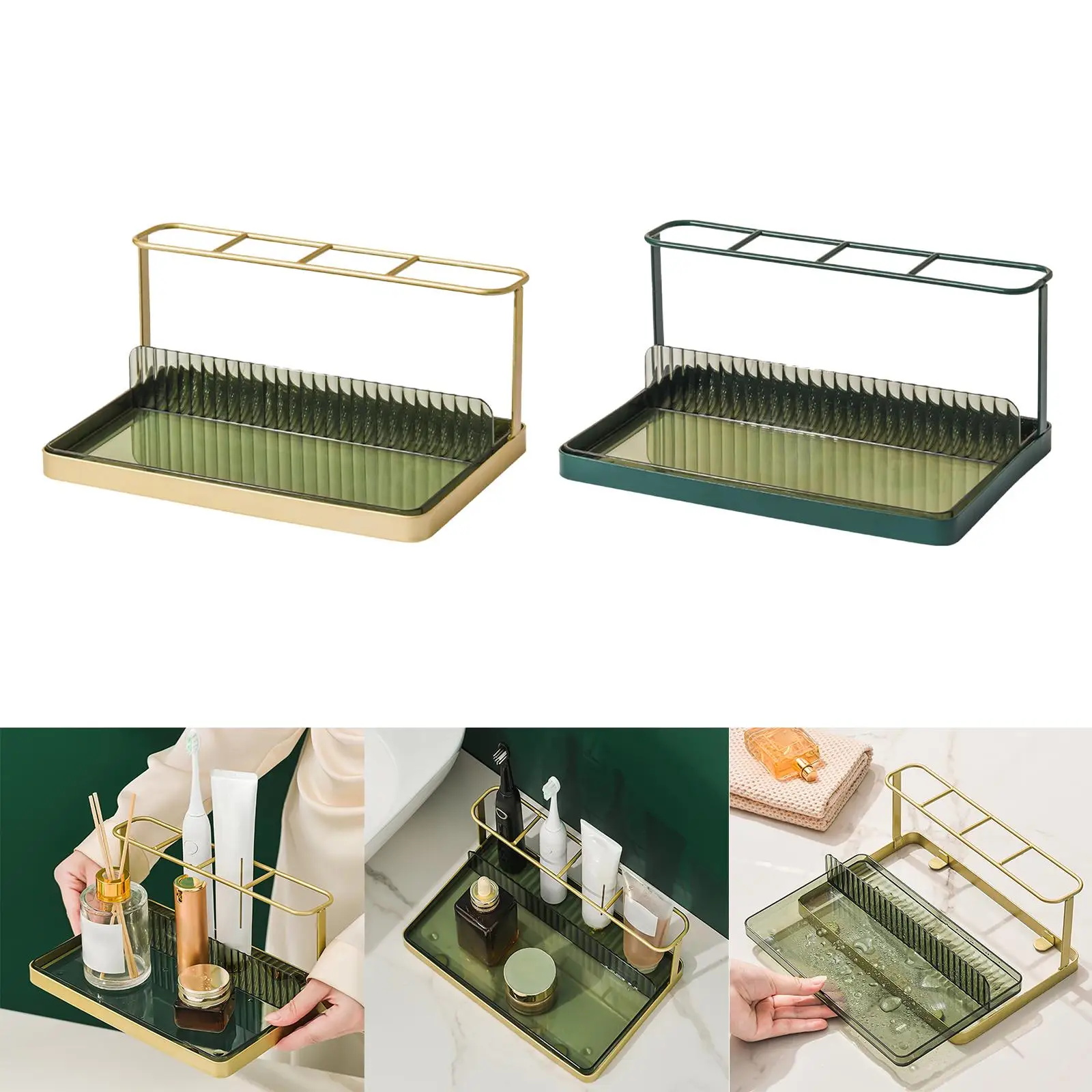 Multifunctional Toothbrush Holder Rack Toothpaste Organizer Counter Shower No Punching Tooth Brush Tray Comb Bathroom Decoration