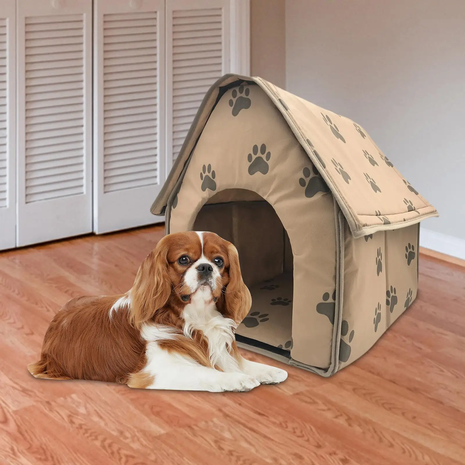Small Footprint Pet House Anti Slip with Cushion Soft Winter Warm Nest Hut Basket Cave Tent Pet Cat Bed Dog Bed House
