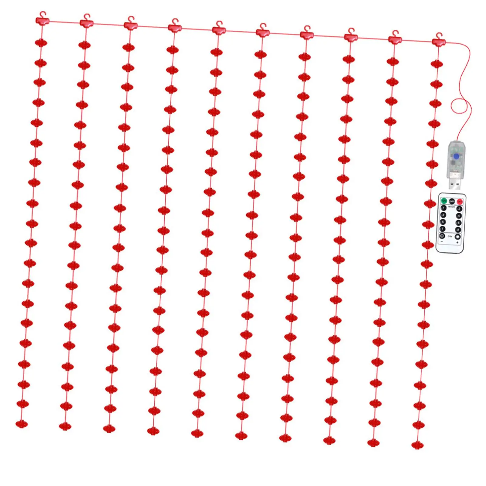 Fairy Lights Crafts Decoration Curtain Photo Props Remote Control LED String for Chinese New Year Spring Festival Garden Door