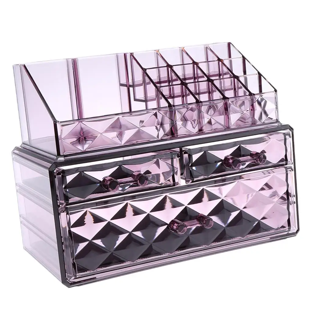Acrylic Makeup Box Cosmetic Organizer Drawers Display Storage Case