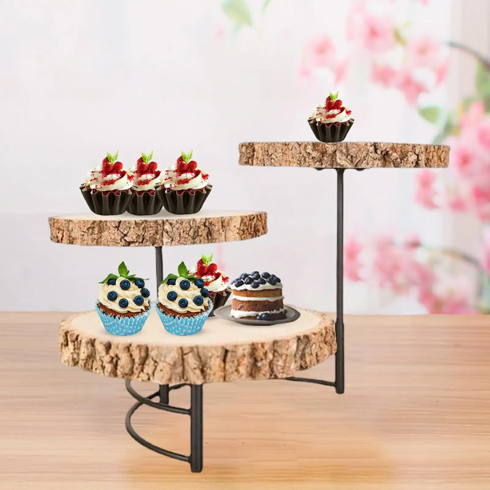 Wooden Cake Stands 3 Layer Serving Platter Dessert Display Stand Dessert