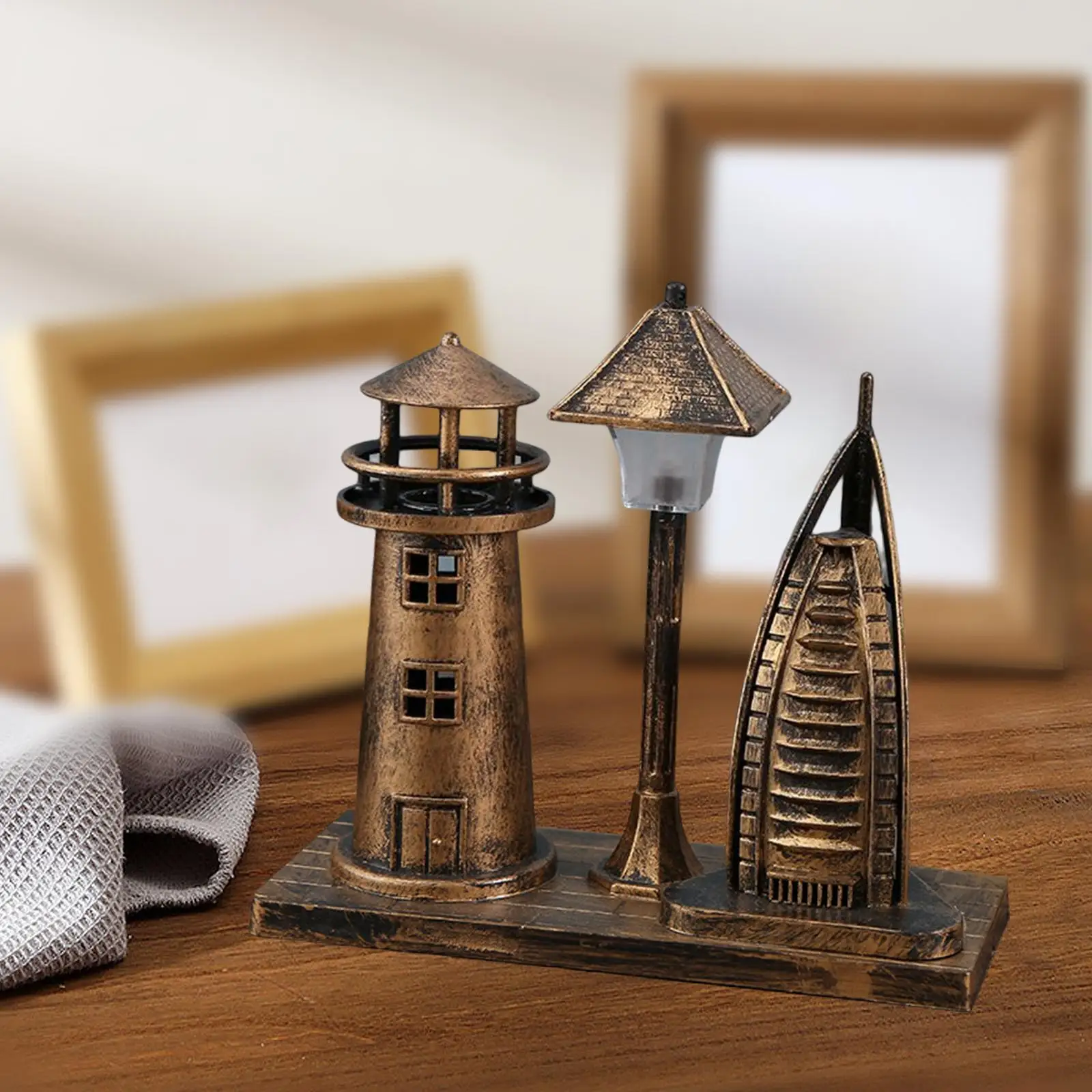 Creative Night Light Retro Style Street Light Collection Lantern Statue Art Craft for Table Centerpiece Decoration Gift