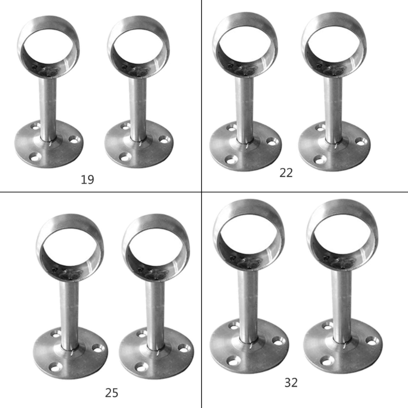 Description Picture 4 of item2Pcs Flange Rod Holder Ceiling Mount Curtain Rod Bracket Stainless-Steel Shower Curtain Rod Holder Pipe Flange Socket