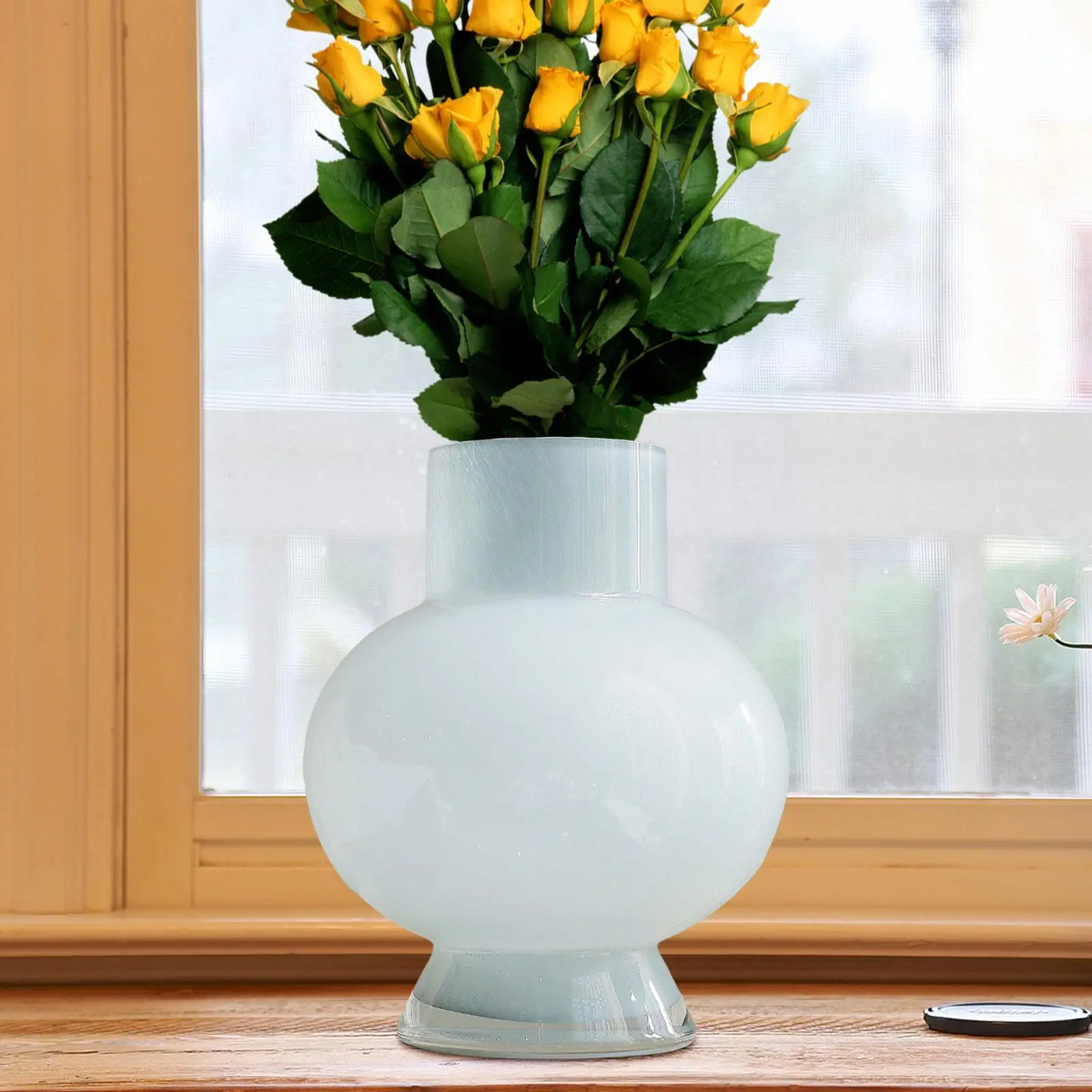 Modern Glass Vase Centerpieces Container Christmas Gift Decorative Flower Vase for Kitchen Office Table Farmhouse Bedroom