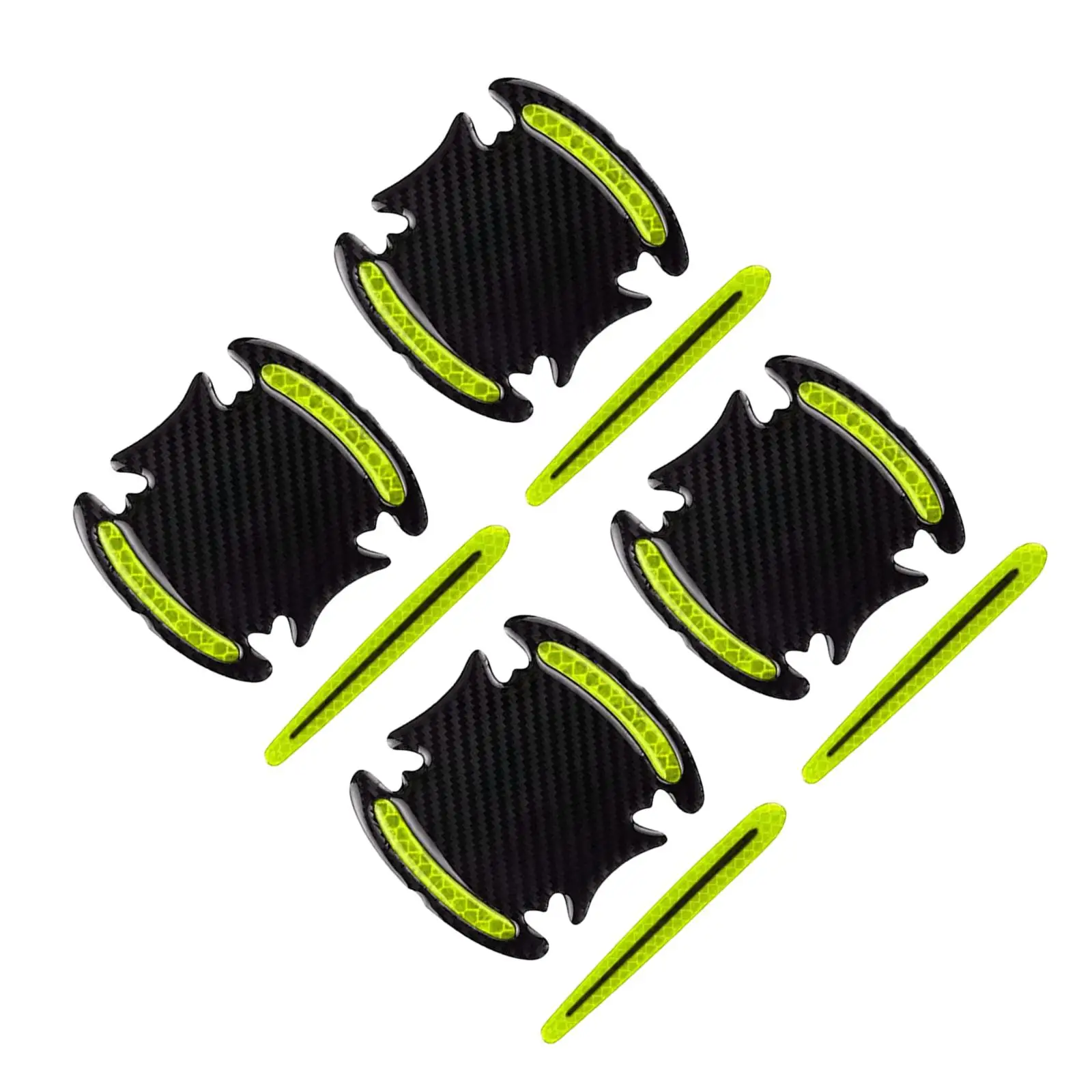8 Pieces Universal Car Door Handle Scratch Protector Reflective Strips Stickers Covers Accessory Warning Marker Protective Films