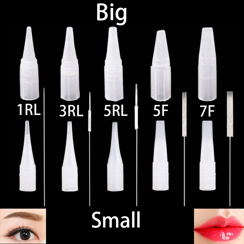 Best of 100 PCS Disposable Eyebrow Tattoo 1R / 3R / 5R / 5F / 7F Needles Caps Plastic Machine Permanent Makeup Tips Traditional Accessories Reviews & Tips