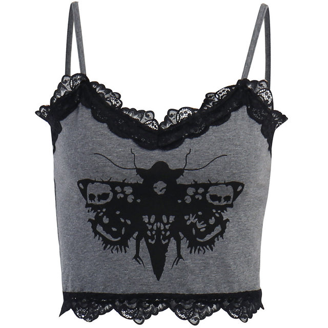 Punk Sexy PU Bra Steampunk Bat Shape Black Halter Crop Top Gothic Party  Night Singlets Costume Mall Goth Camisole Fashion Tees