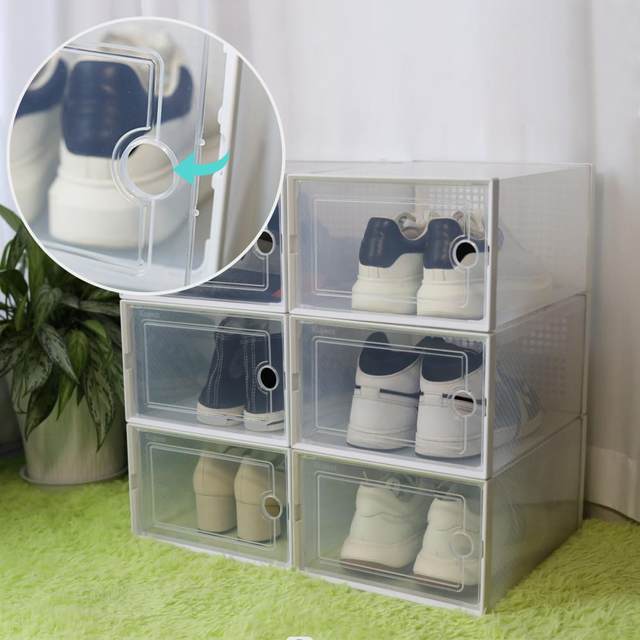 Stackable Shoe Box Transparent Shoe Storage Box with Ventilation Holes  Space-saving Plastic Organizer for Home Boot Container - AliExpress