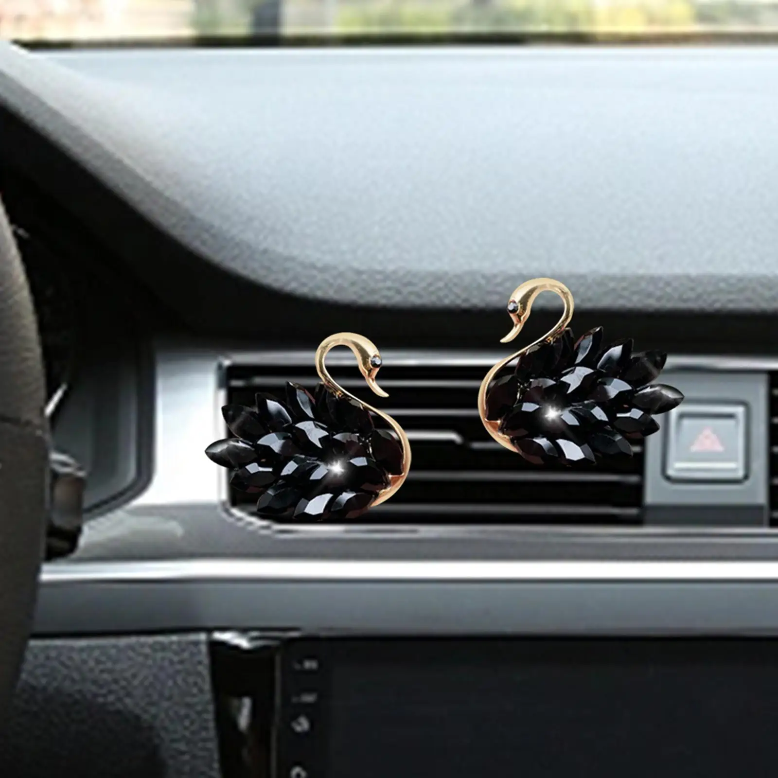 2 Pieces Car Air Outlet Diffuser Car Supplies Decoration Accessories Creative Metal Car Fragrance Auto Clip Swan Shape
