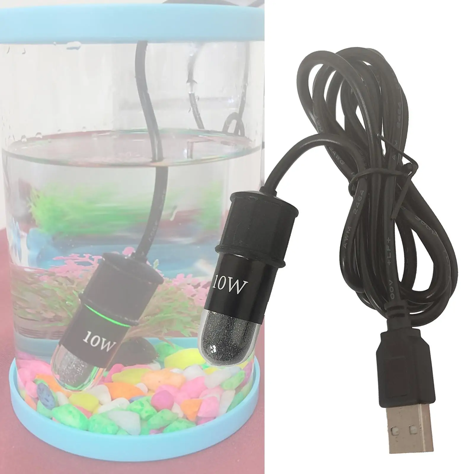 10W Mini Fish Tank Heater LED USB Heating Rod External Temperature Controller LED Display Fish Turtle Tank Heater Protection