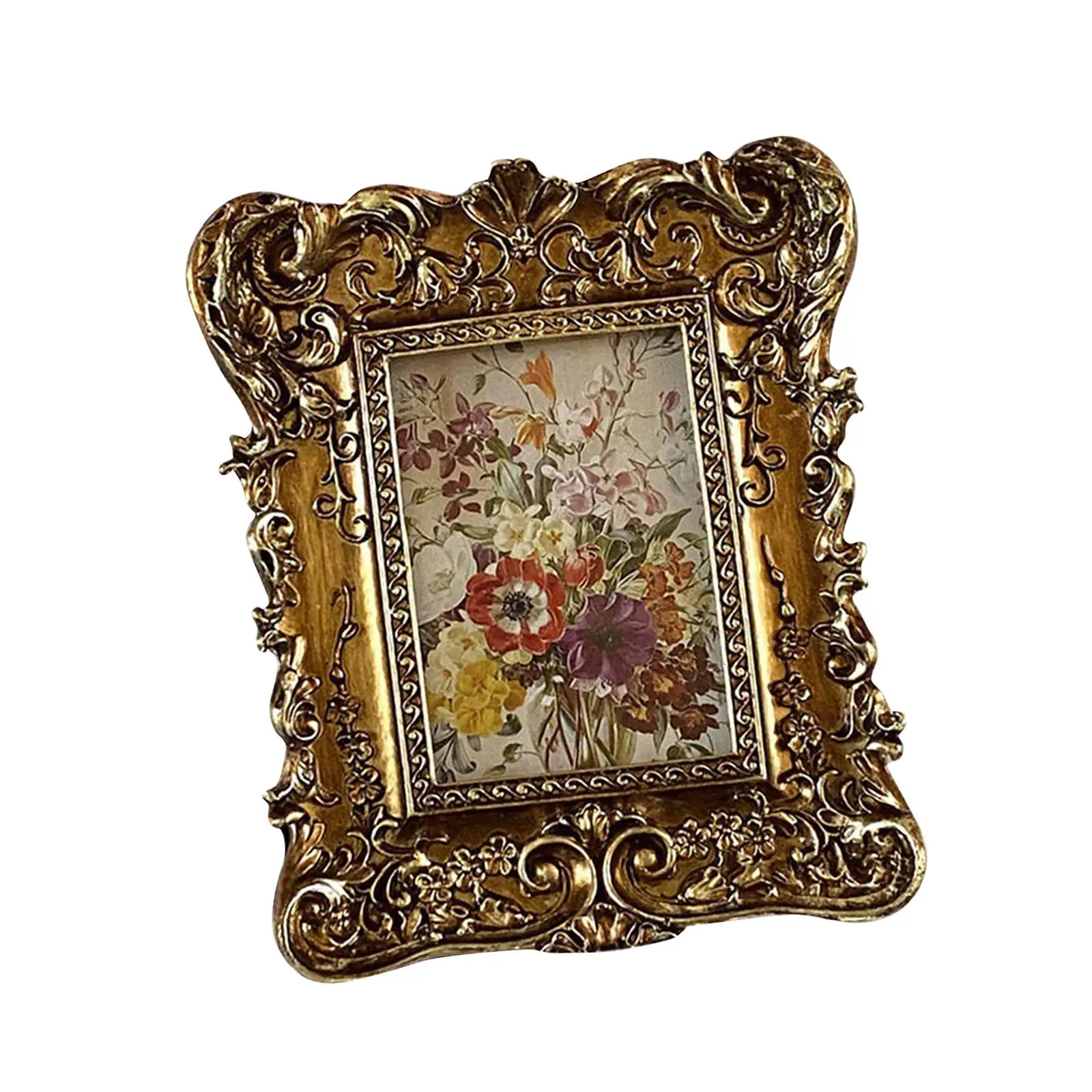 Retro Style Ornate Photo Frame Photo Display Wall Hanging Frames with Hanging Hole for Decoration