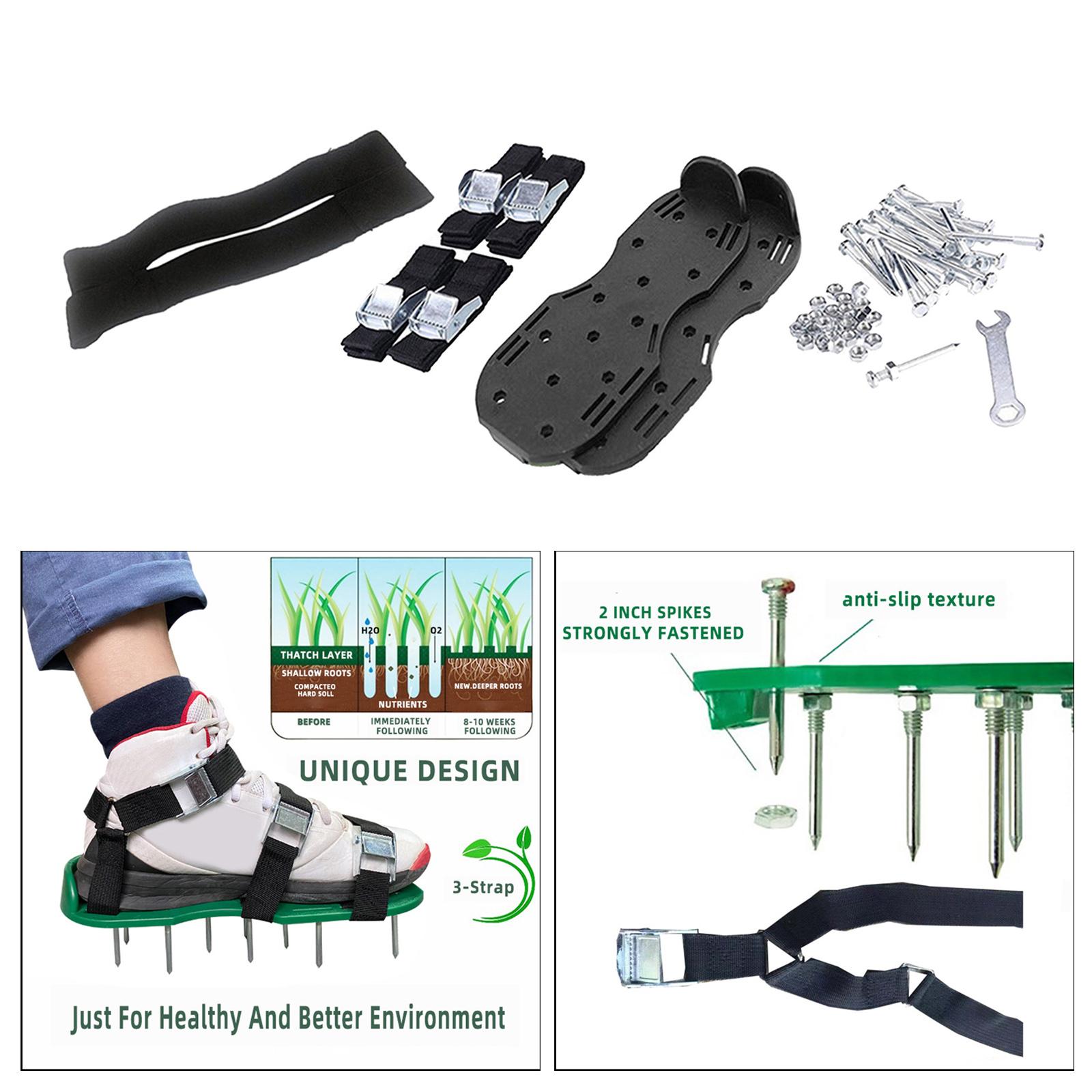 Lawn Aerator Comfortable Grass Aerating Sandals for Lawns - Aeration Shoe Pair with s Buckle