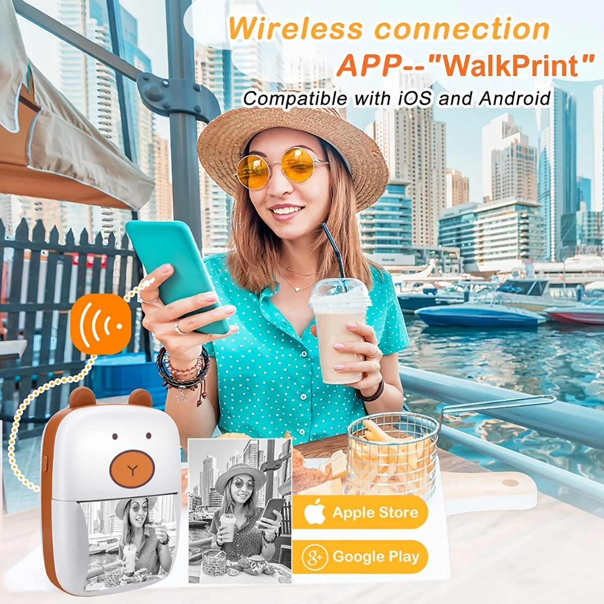 Беспроводной мини-фотопринтер, печать этикеток с вашего телефона,  мгновенная Совместимость с iPhone и Android | AliExpress