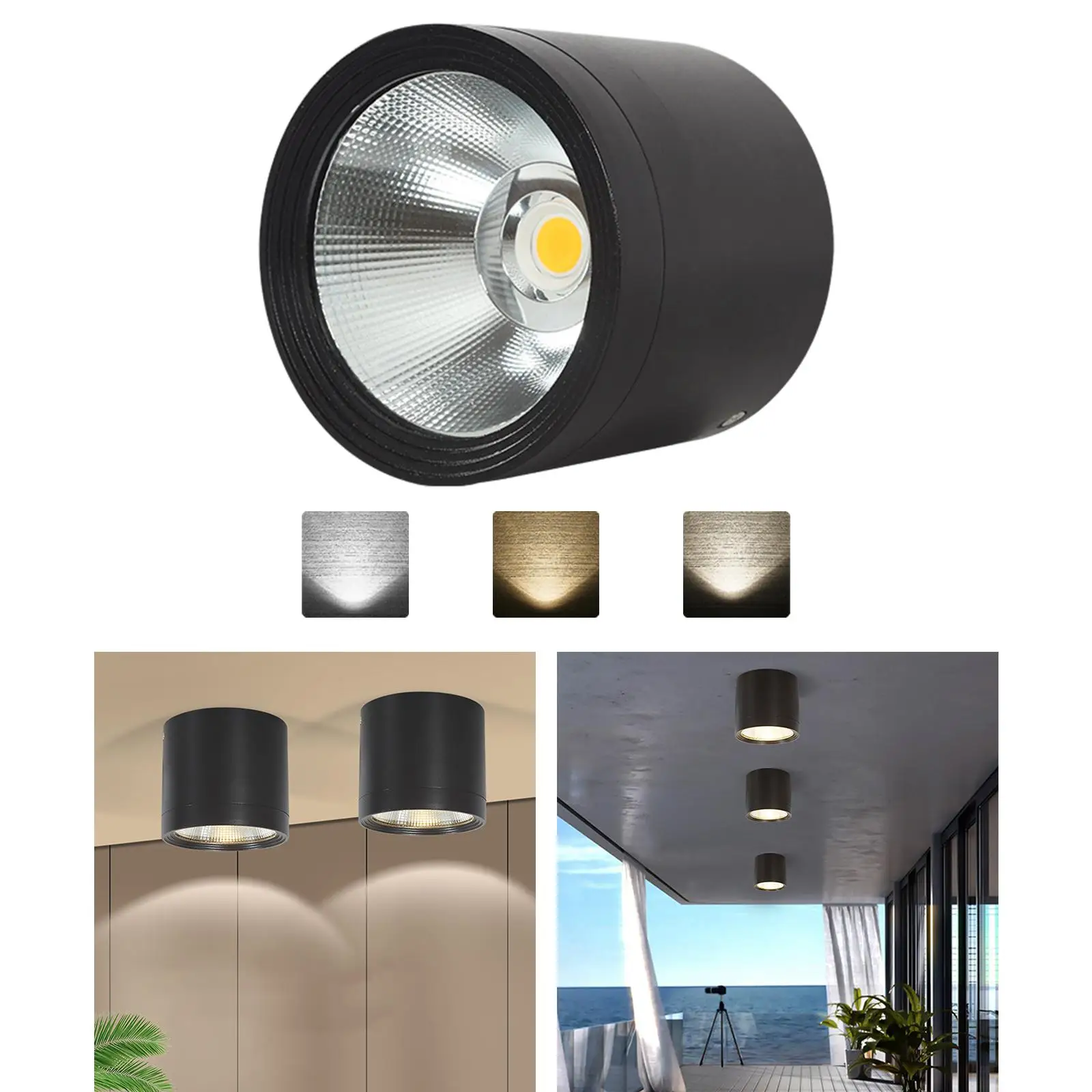 Ceiling Down Light, Spotlights Sturdy Cylinder Lighting Fixture for Bedroom Bathroom