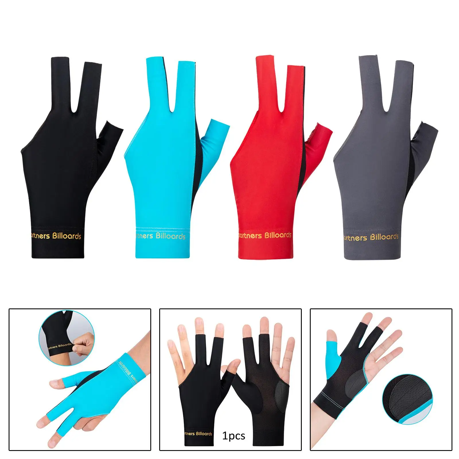 3 Fingers Billiard Gloves Professional Match Gloves Accessories Left Hand Breathable Show Gloves Pool Cue Mitts for Sport Women
