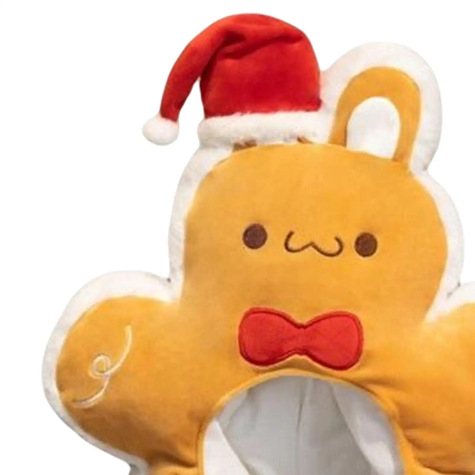 Cute Christmas Gingerbread Rabbit Hat Novelty Headgear Unisex Plush Costume for Celebrations Cosplay Festival Housewarming Adult