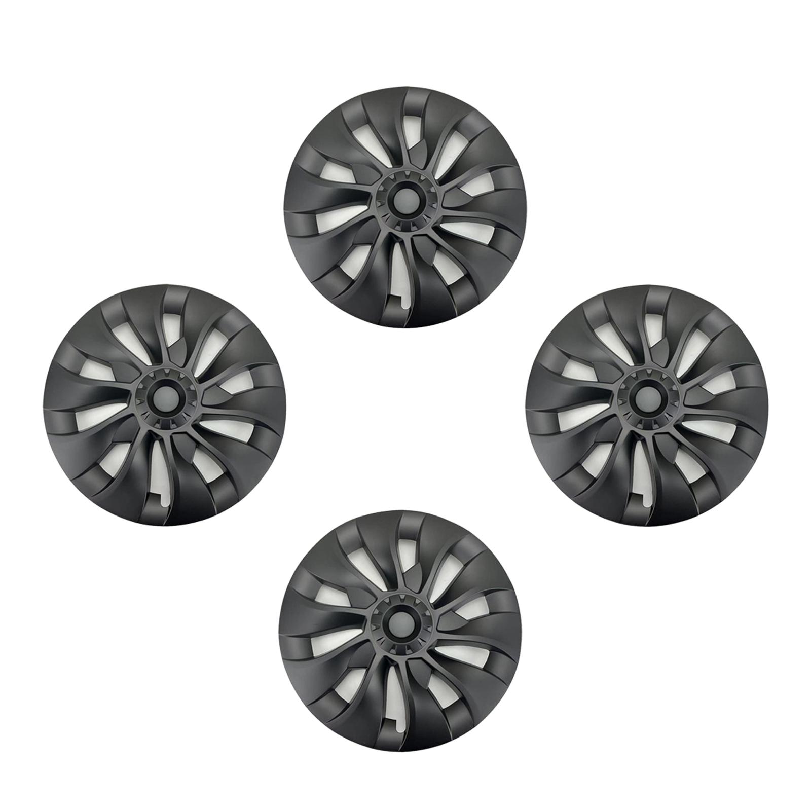 4 Pieces 18 inch Hub Cap Replacement Wheel Cap Cover Automobile Durable Full Rim Cover Replacement Hubcap for Tesla Model 3